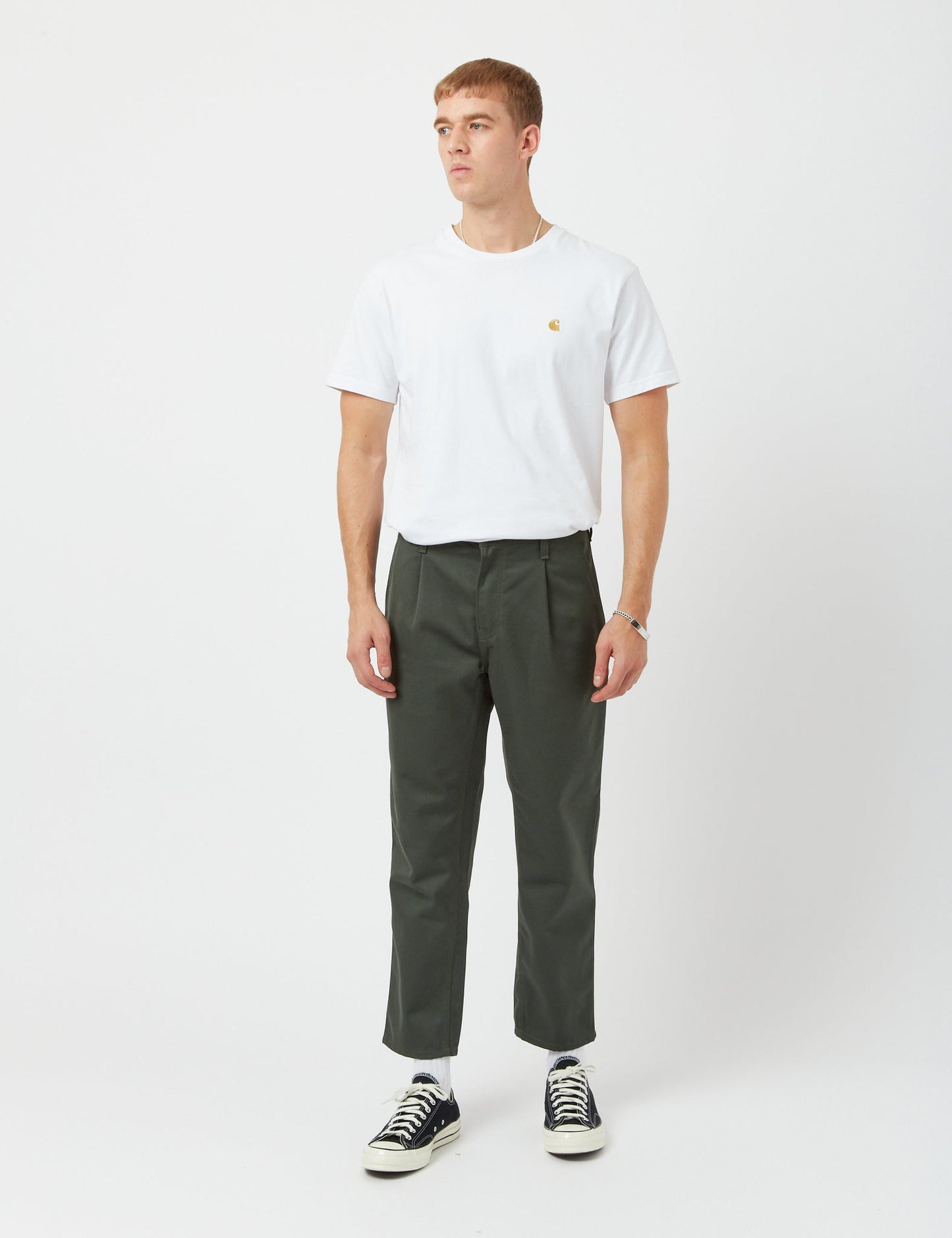 Pantalon Abbott (coupe fuselée) - Vert buis