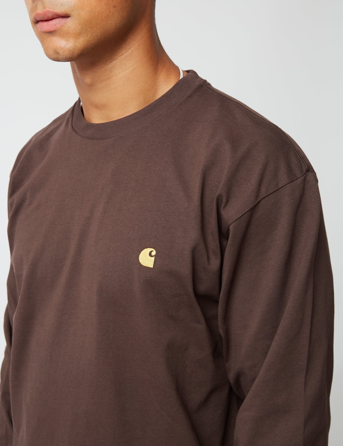 Chase Langarm-T-Shirt - Dunkelumberbraun