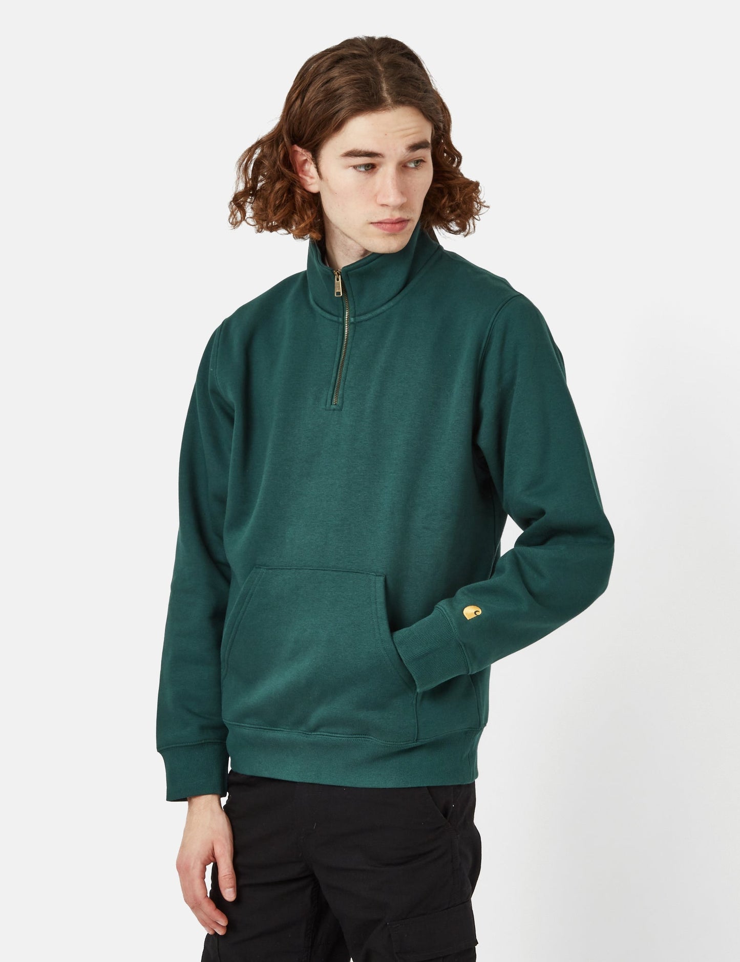 Sweat-shirt zippé Chase Neck - Vert botanique