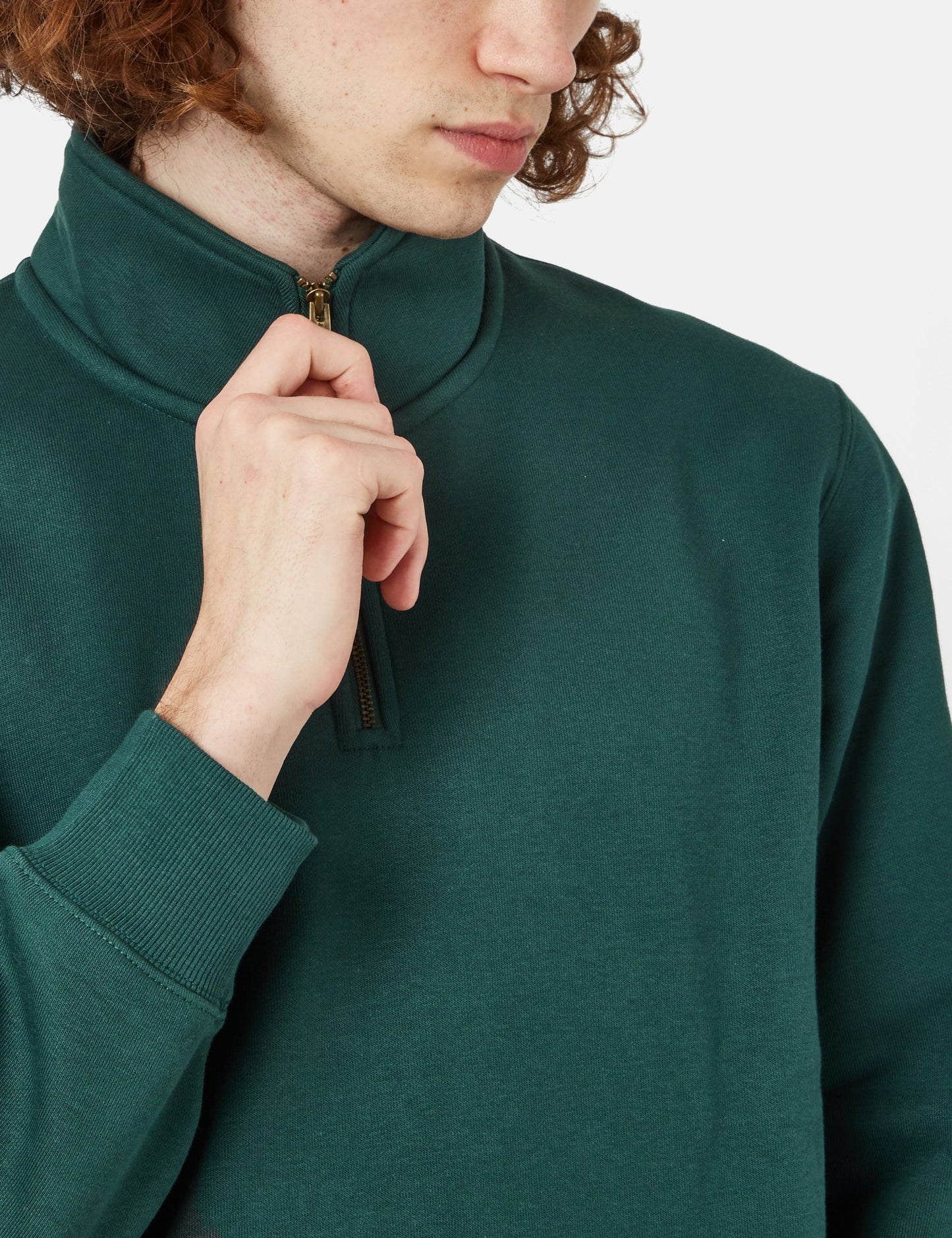 Sweat-shirt zippé Chase Neck - Vert botanique