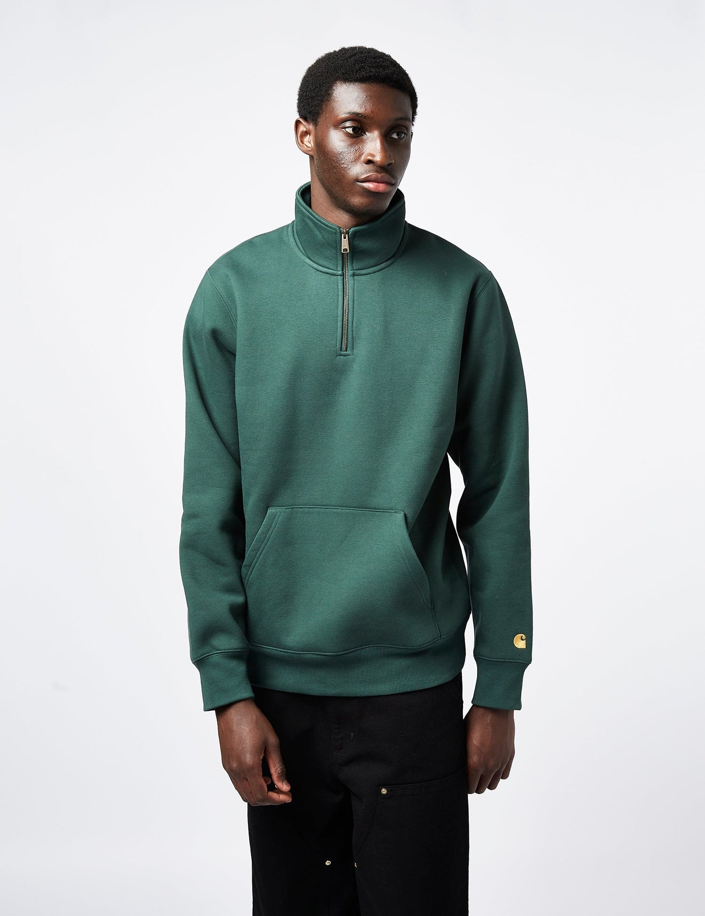 Sweat-shirt zippé Chase Neck - Vert botanique