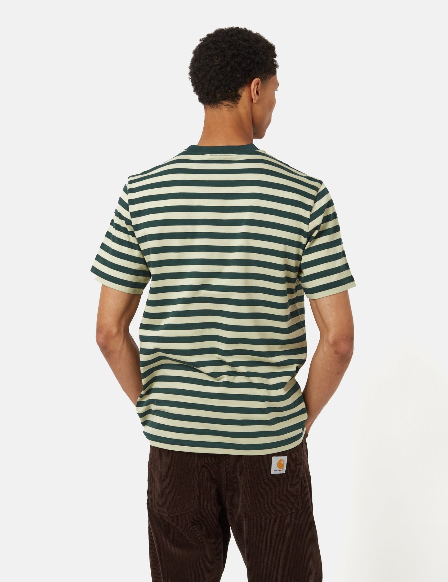 T-Shirt Scotty Stripe Pocket (Regular) – Botanic Green/Agave Green