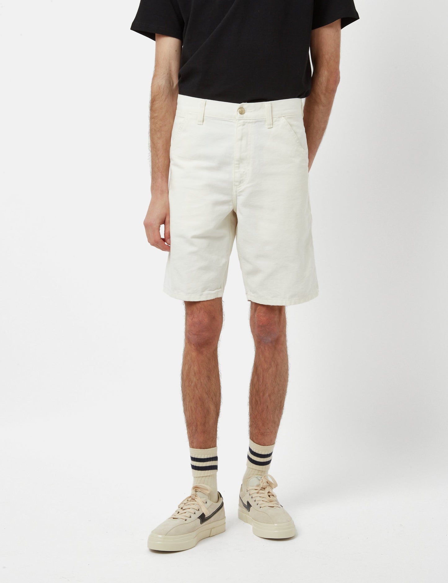 Shorts simples au genou (Biologiques) - Délavé à la cire
