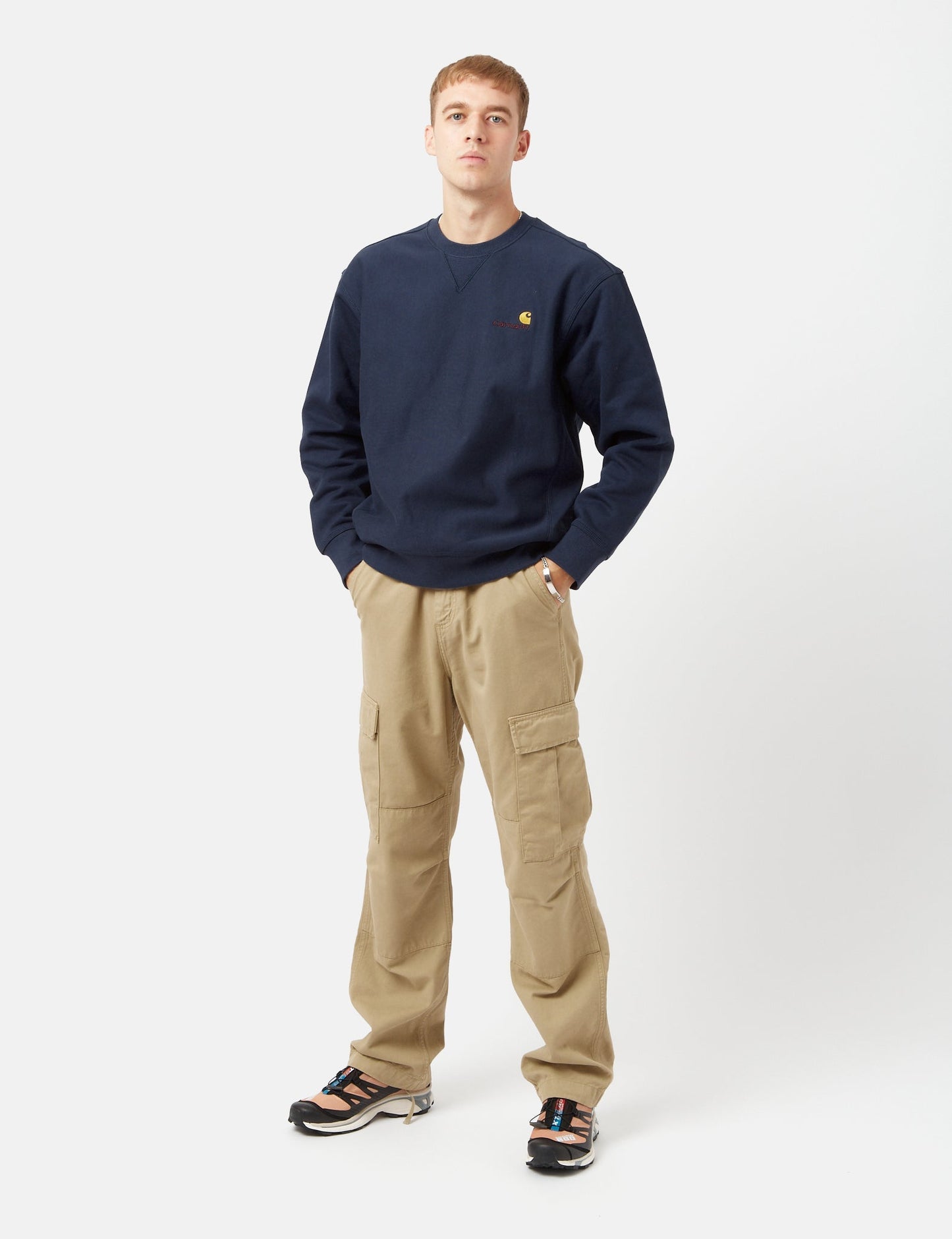 Sweat-shirt American Script - Bleu Gentiane