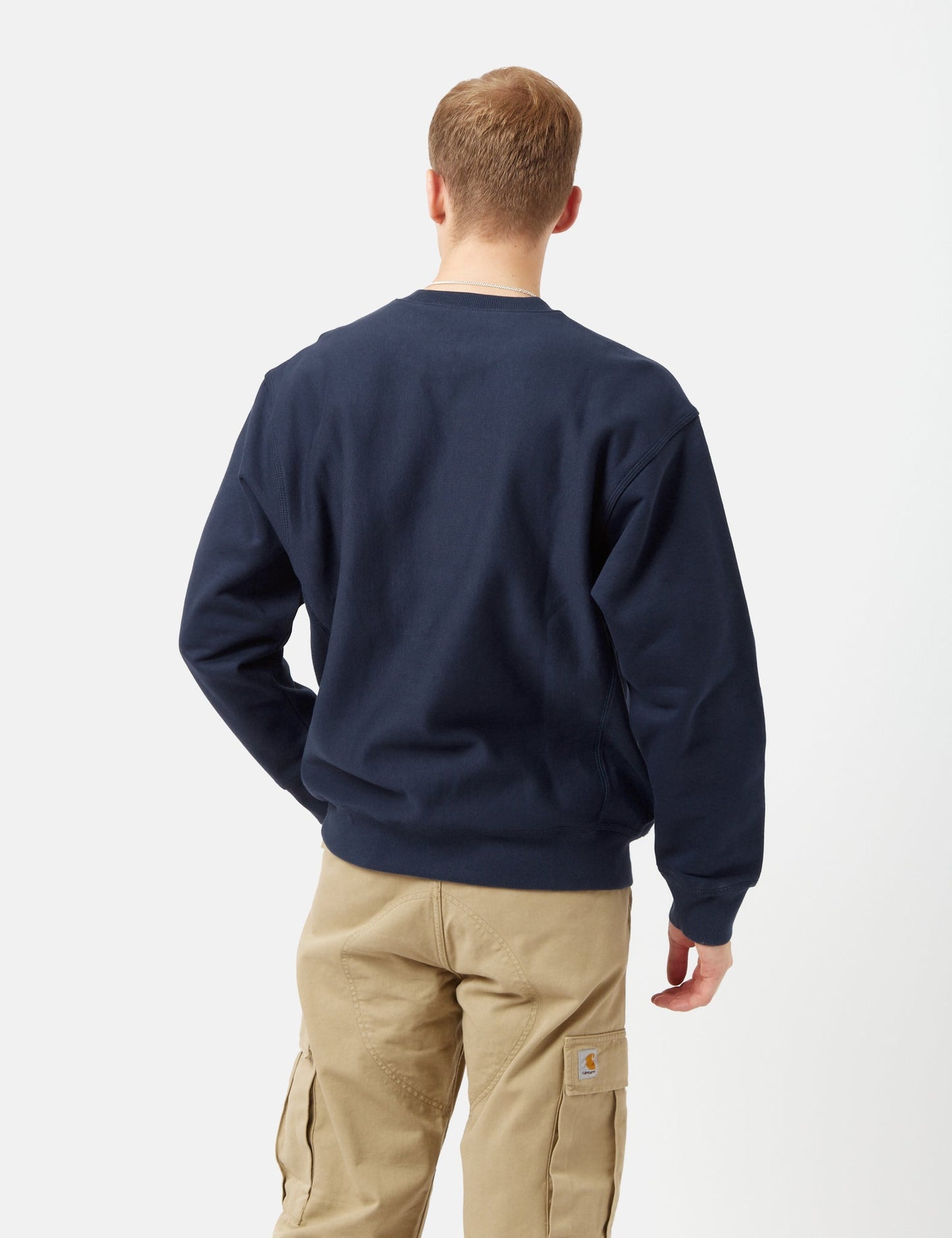 Sweat-shirt American Script - Bleu Gentiane