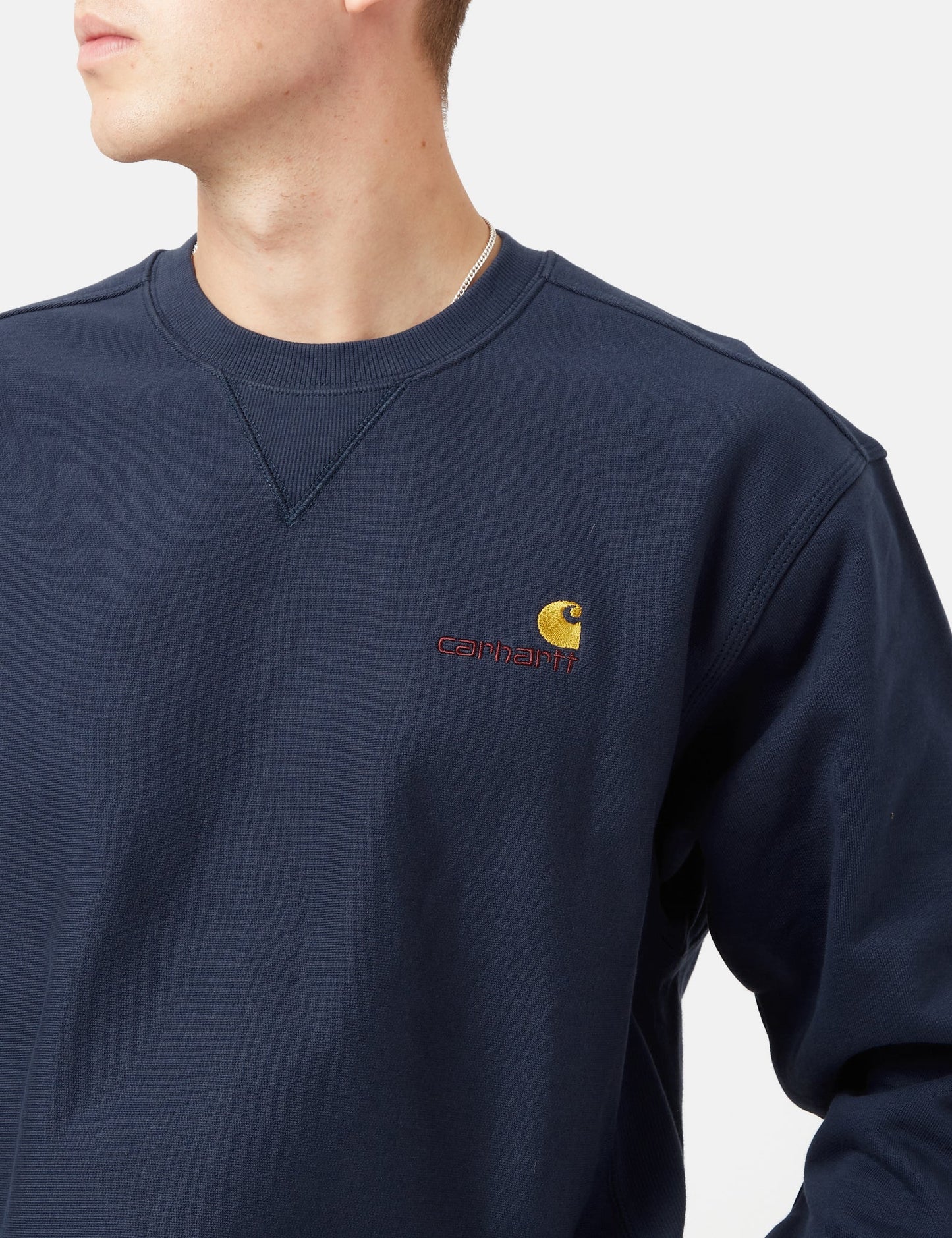Sweat-shirt American Script - Bleu Gentiane