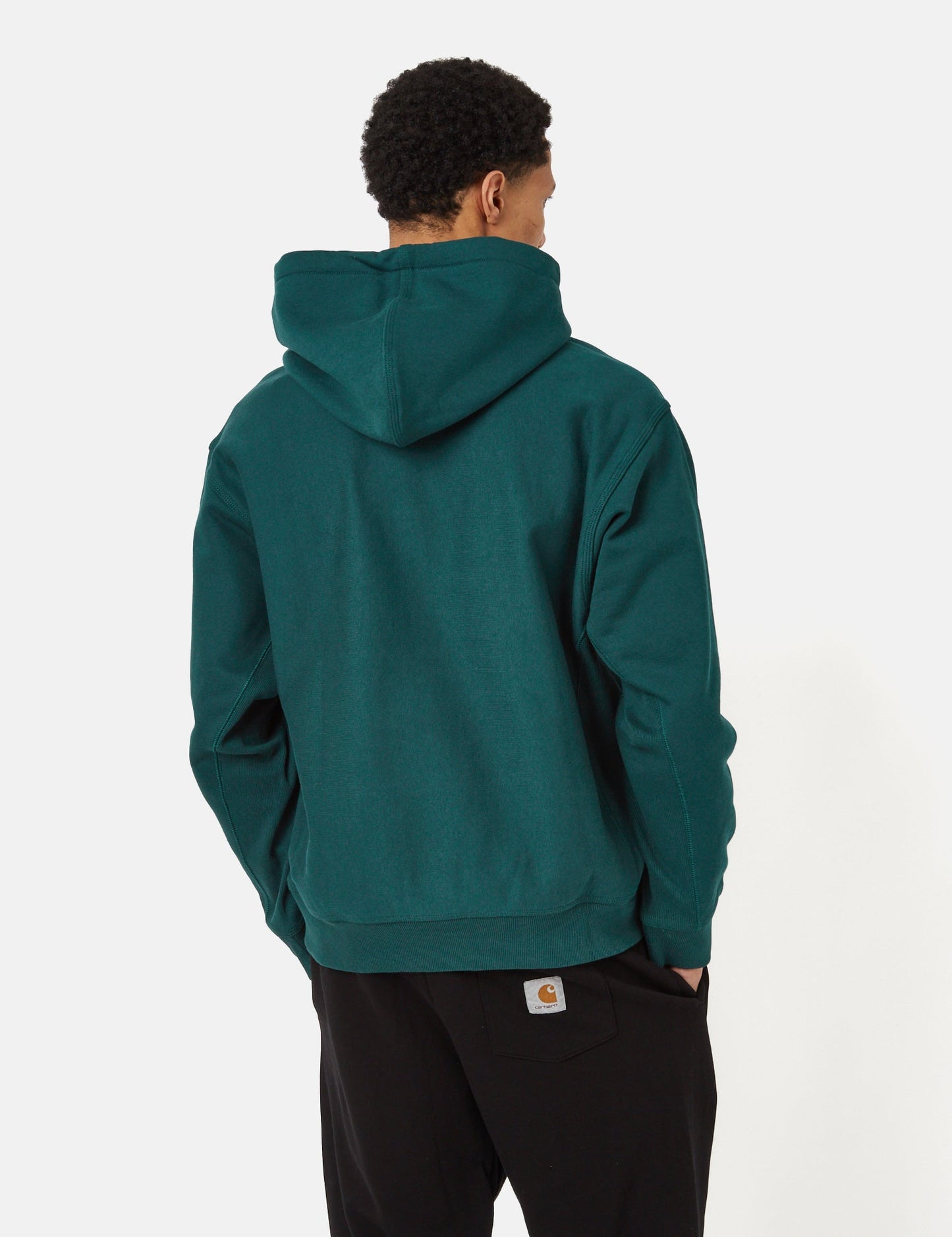 Sweat-shirt à capuche American Script - Vert botanique
