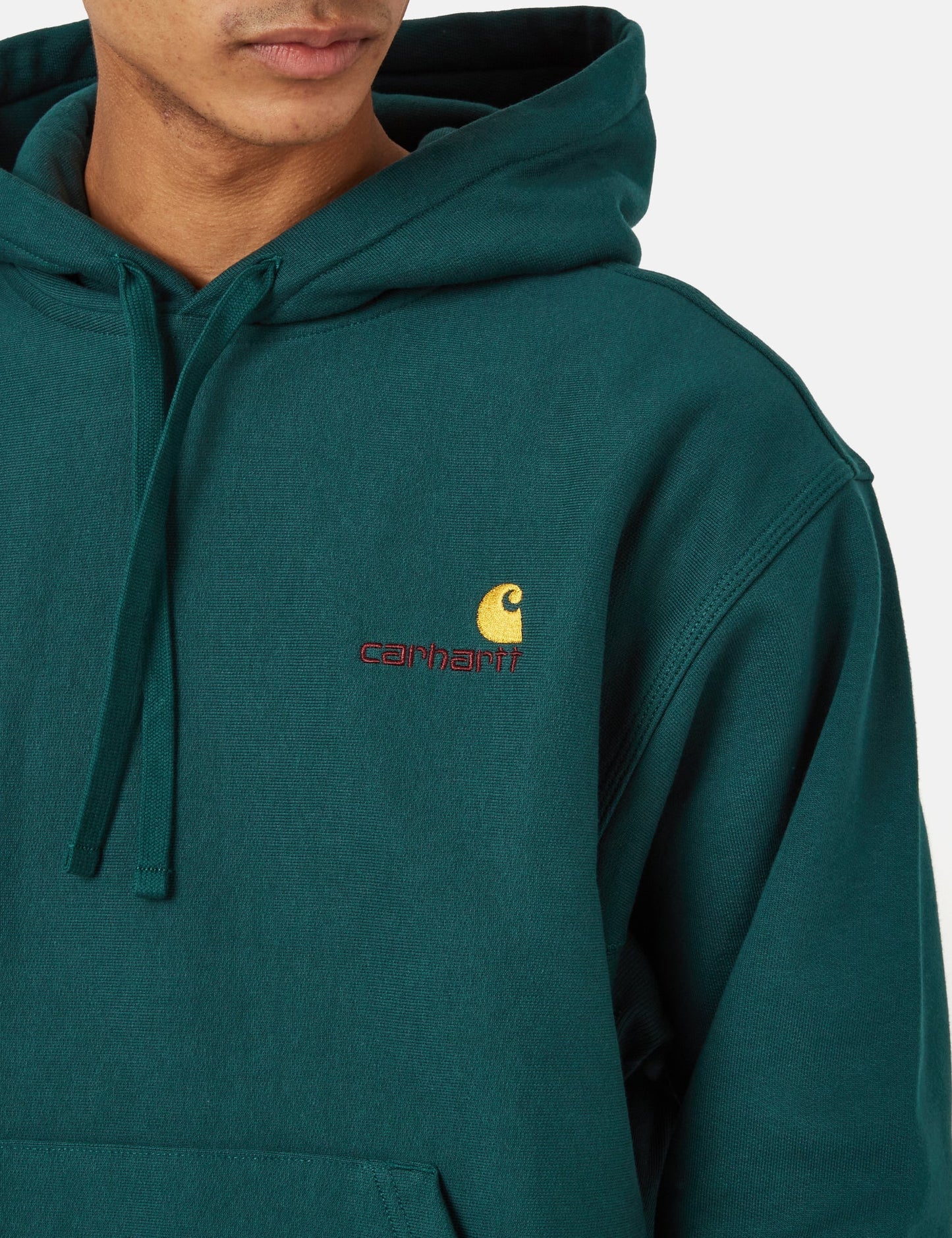 Sweat-shirt à capuche American Script - Vert botanique