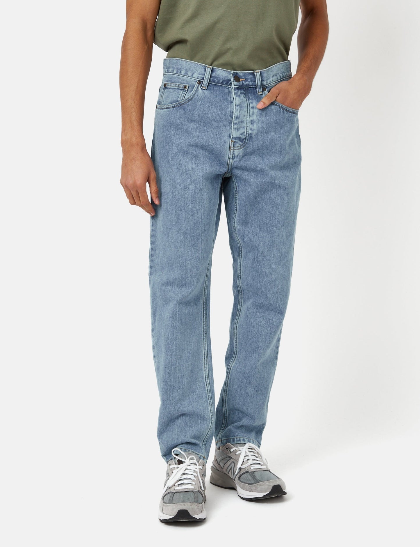 Pantalon Newel (coupe décontractée, délavage Stone Bleached) - Bleu