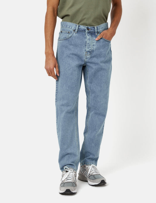 Pantalon Newel (coupe décontractée, délavage Stone Bleached) - Bleu