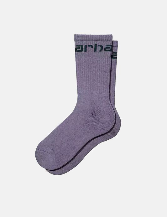 Chaussettes - Gris chiné cendré/Bleu Liberty