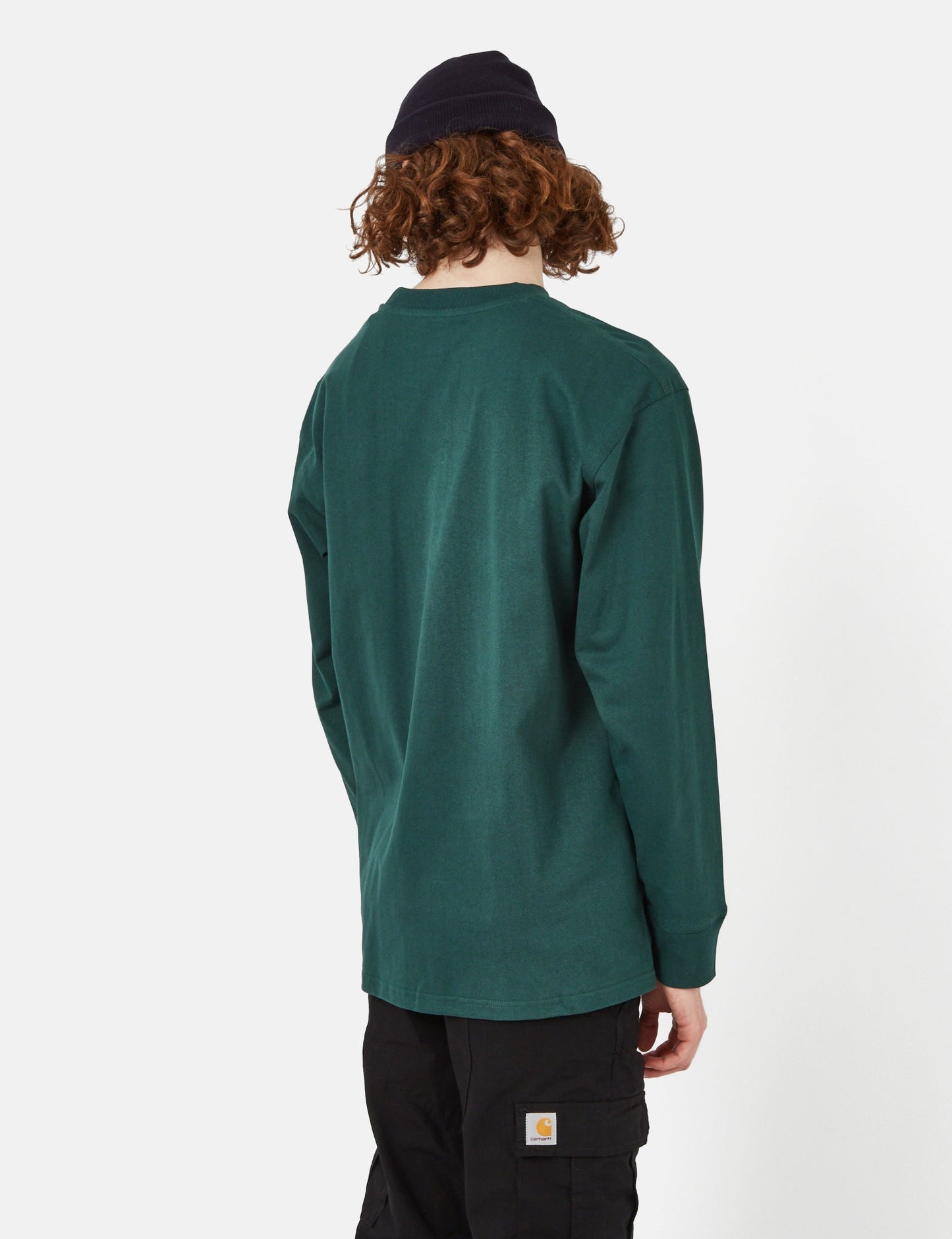 T-shirt manches longues American Script (biologique) - Vert botanique