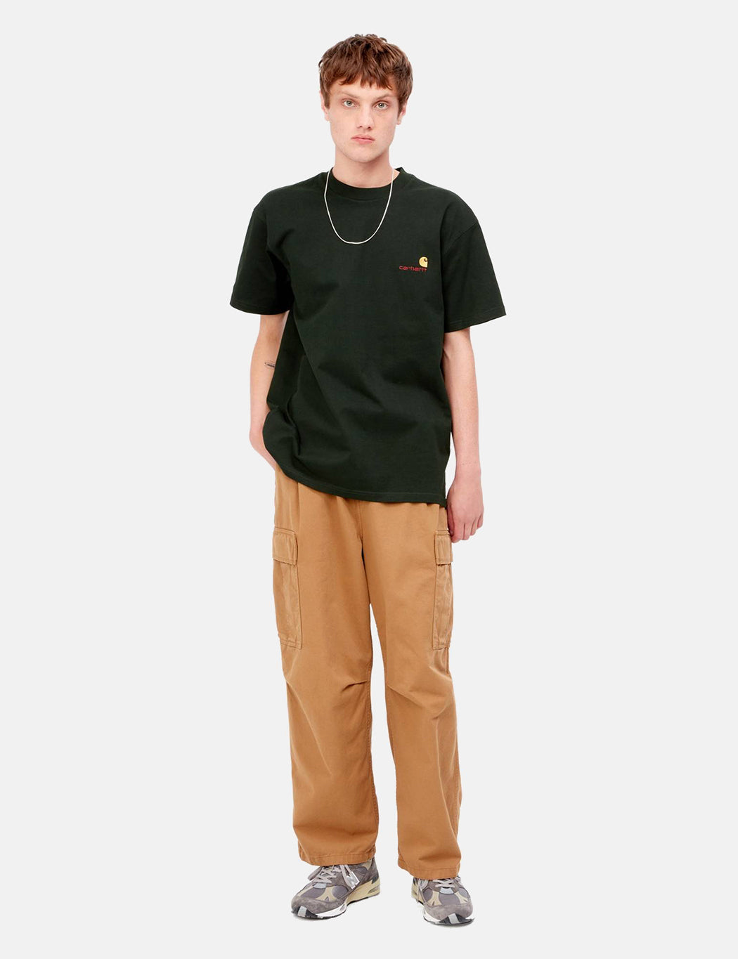 American Script T-Shirt - Dunkles Zedernholzgrün