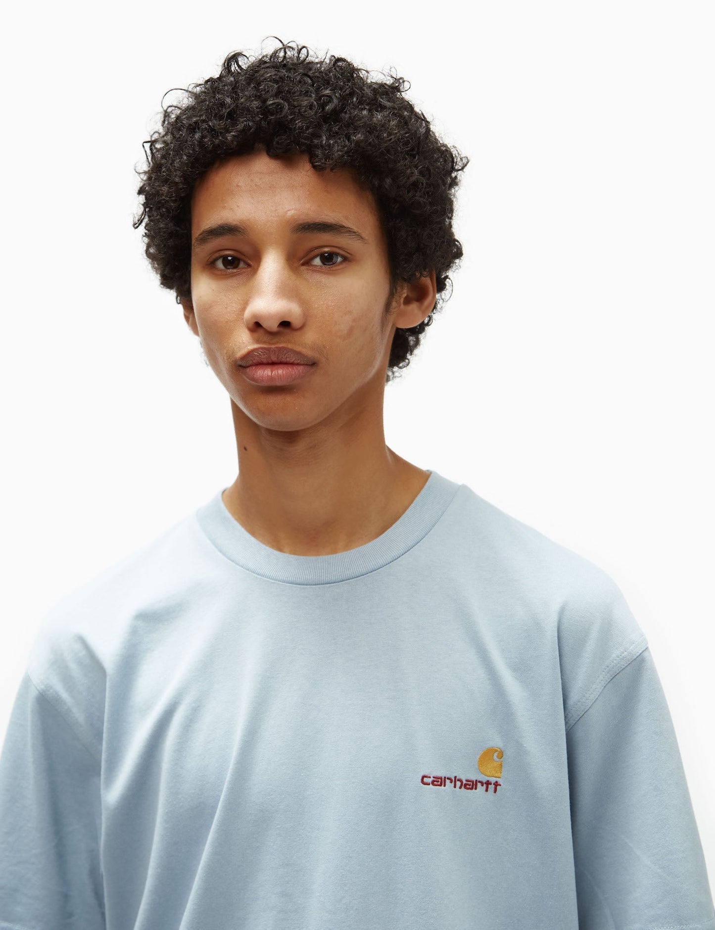 T-shirt "American Script" (ample) - Bleu givré
