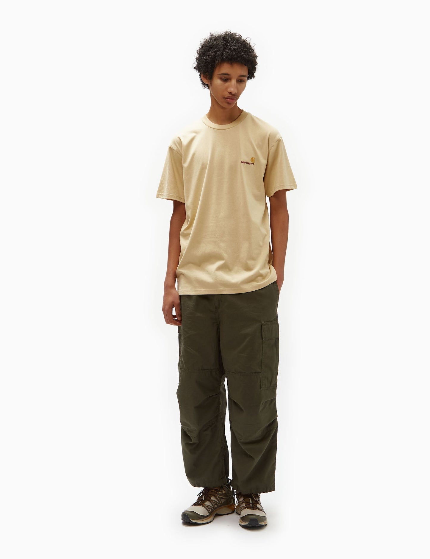 T-shirt American Script (ample) - Beige rotin