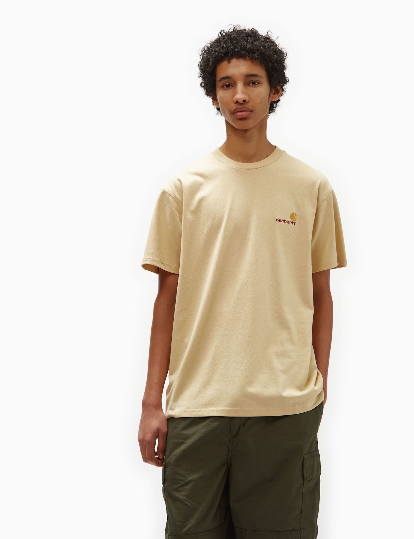 T-shirt American Script (ample) - Beige rotin