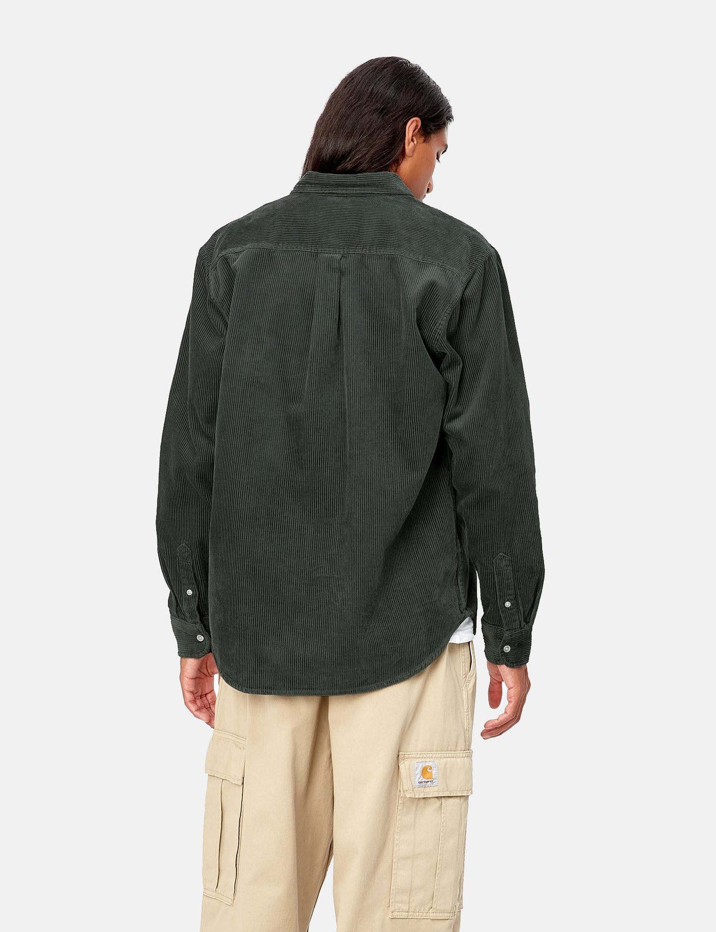 Chemise Madison en velours côtelé - Vert buis/Cire