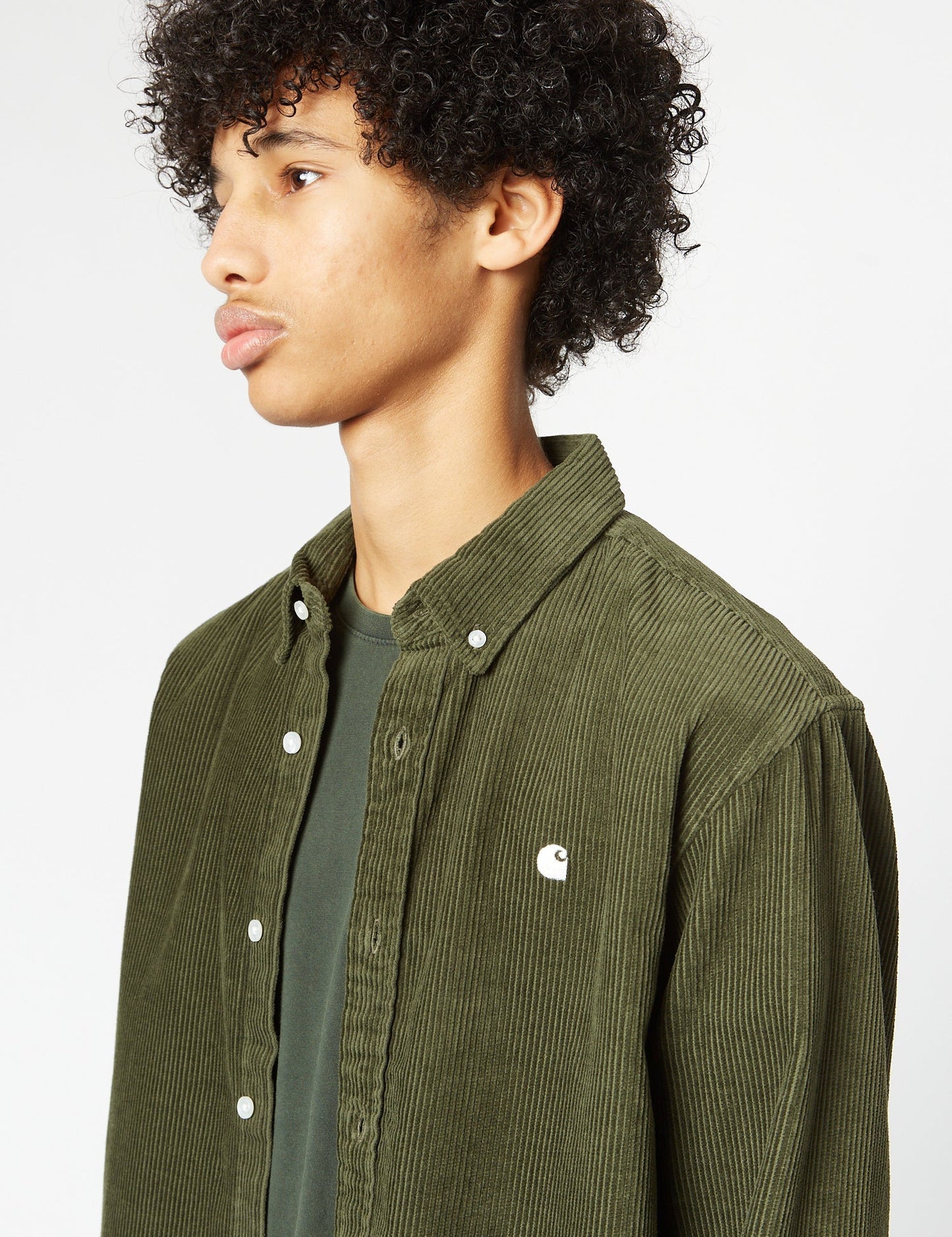 Madison Hemd (Feincord) - Plant Green/Wax