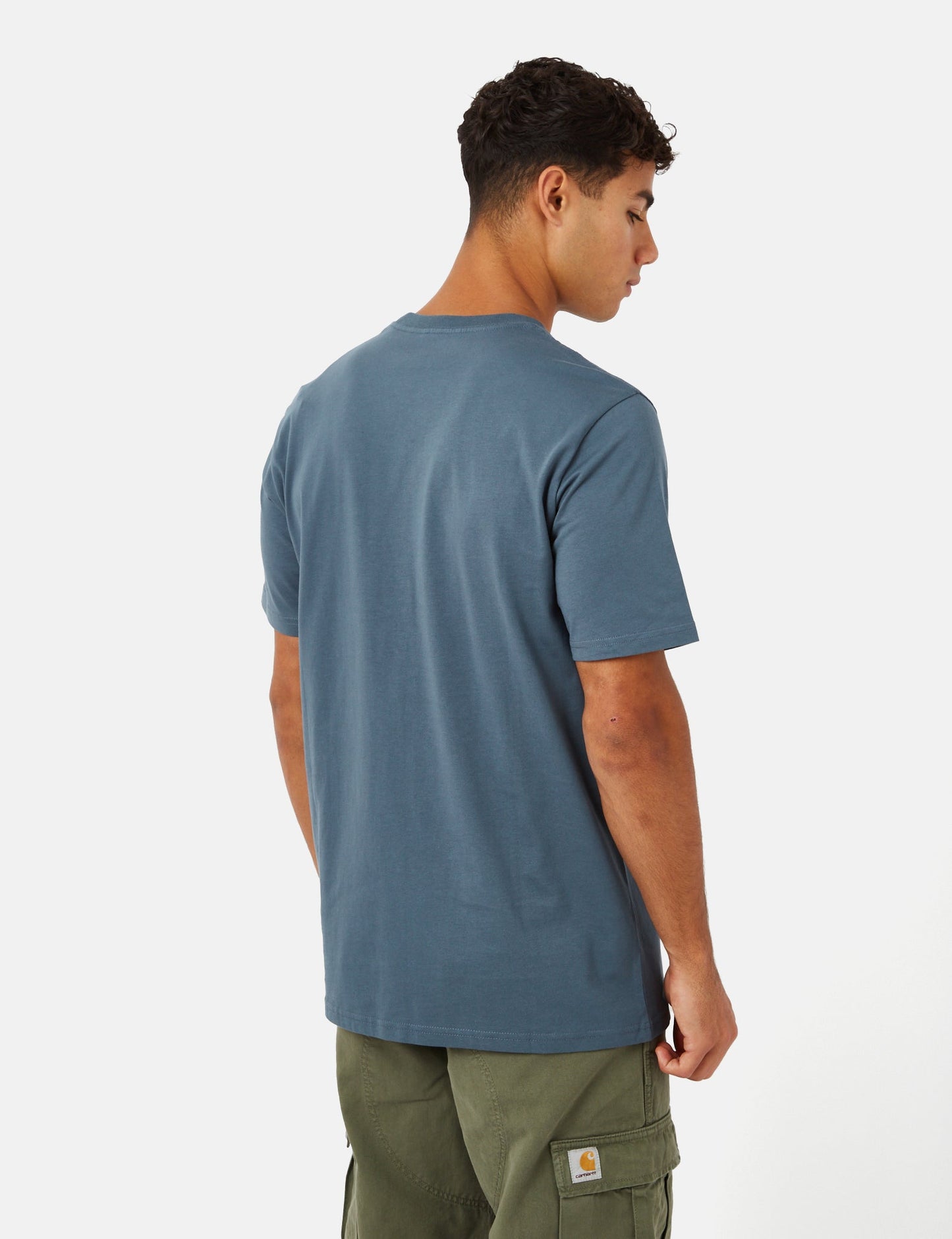 T-shirt à poche (coupe droite) - Bleu orage