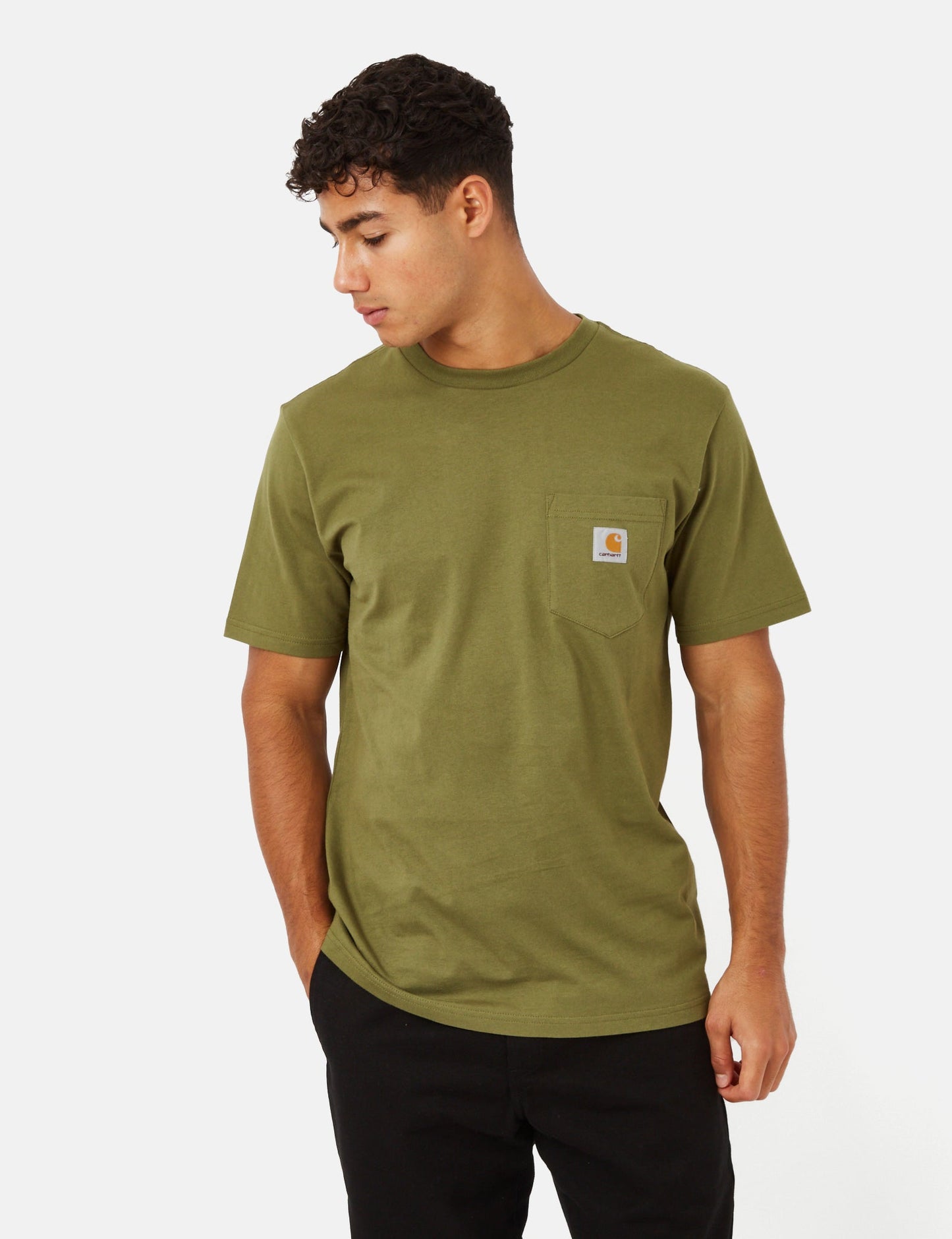 Taschen-T-Shirt (Regular) – Piscineblau meliert