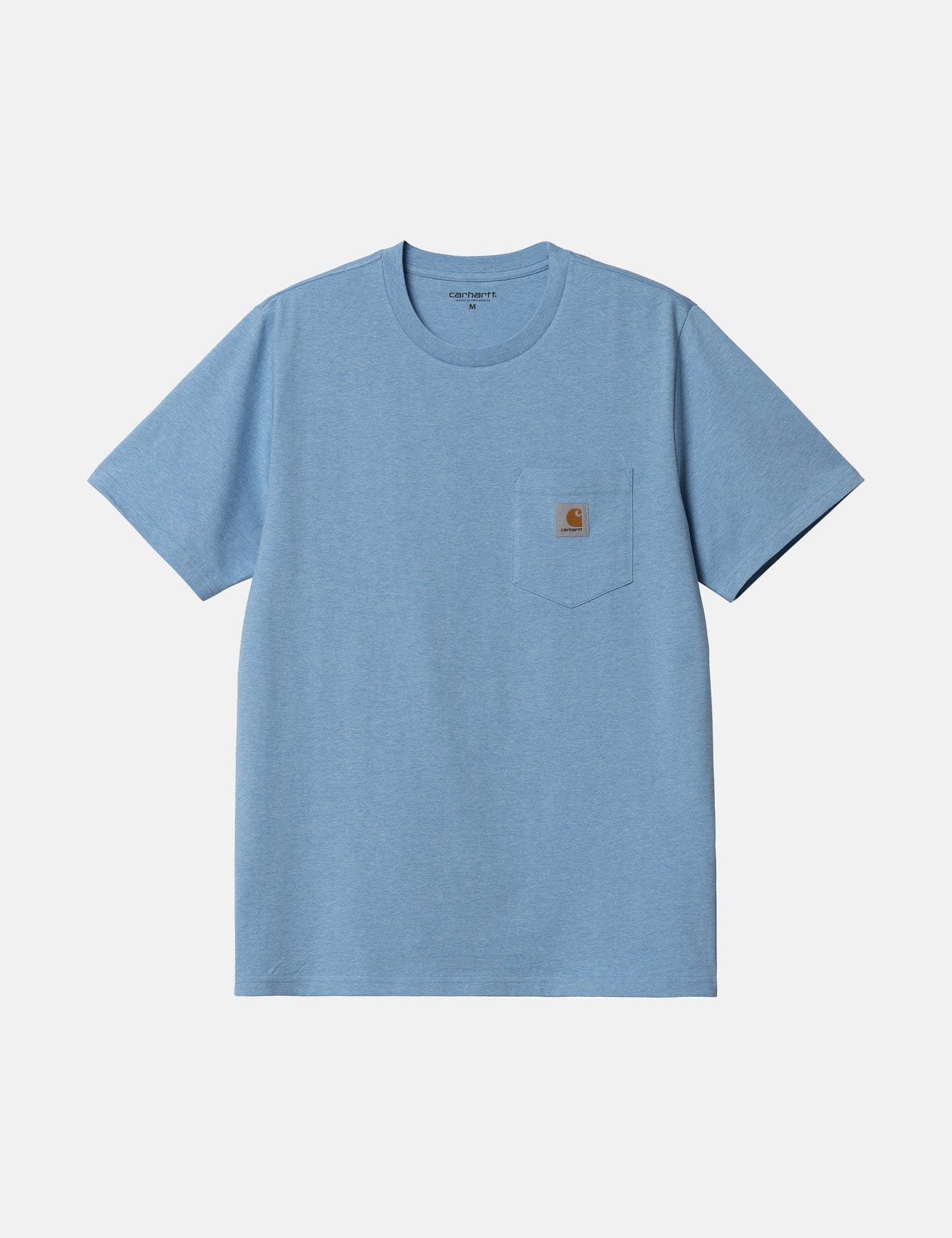 Taschen-T-Shirt (Regular) – Piscineblau meliert
