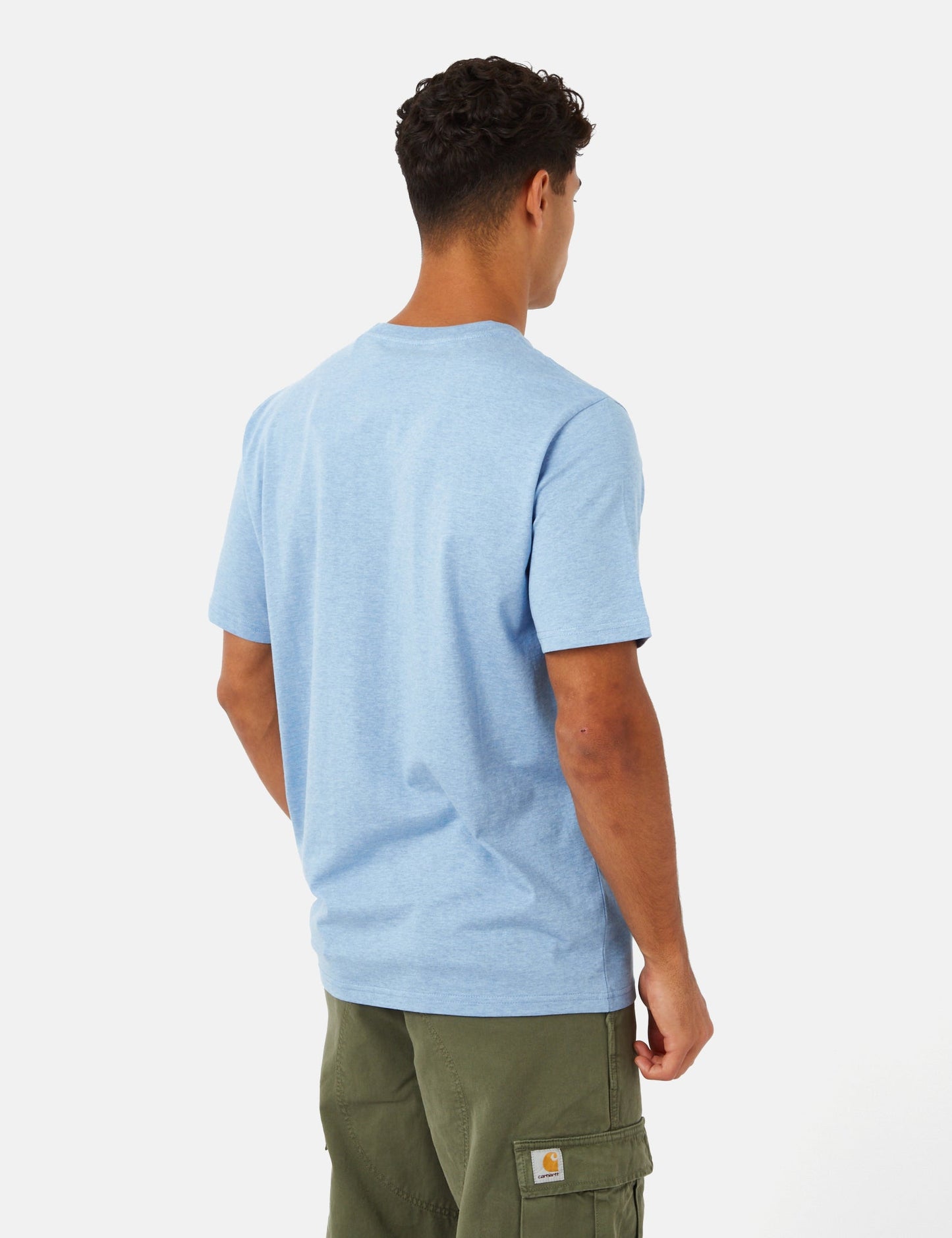 Taschen-T-Shirt (Regular) – Piscineblau meliert