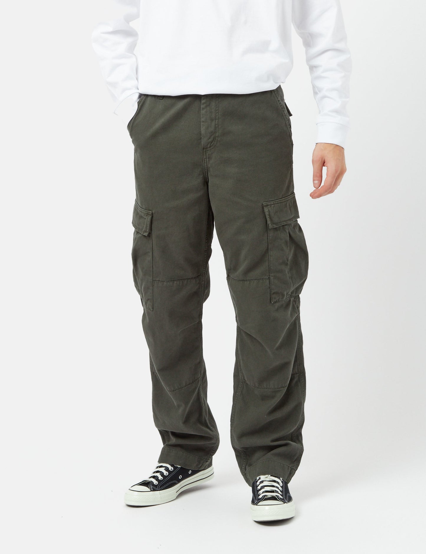 Pantalon cargo regular (twill de coton Moraga) - Vert buis