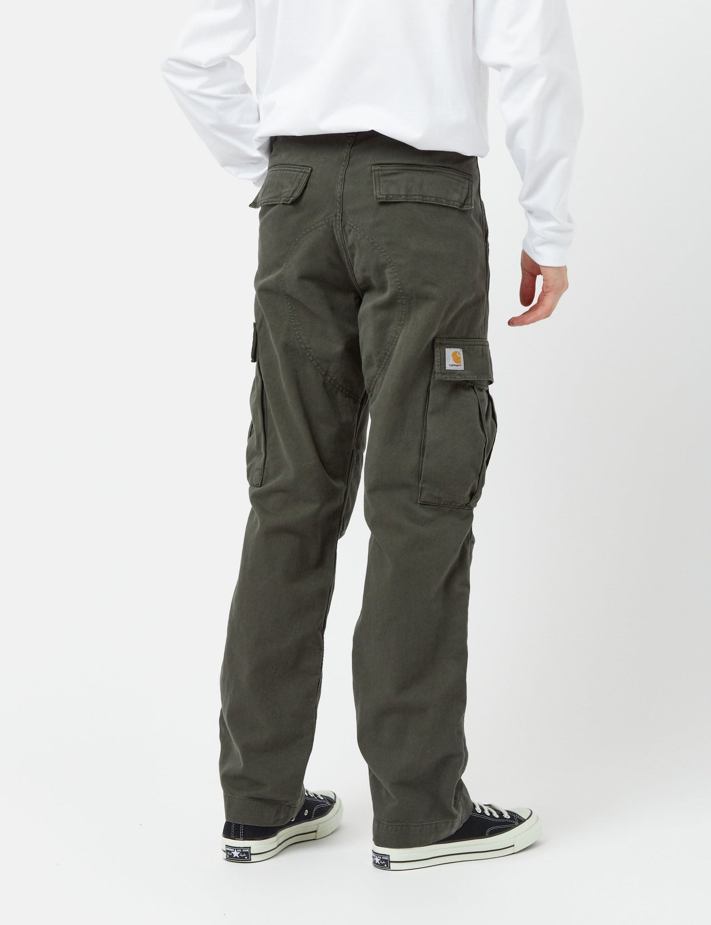 Pantalon cargo regular (twill de coton Moraga) - Vert buis