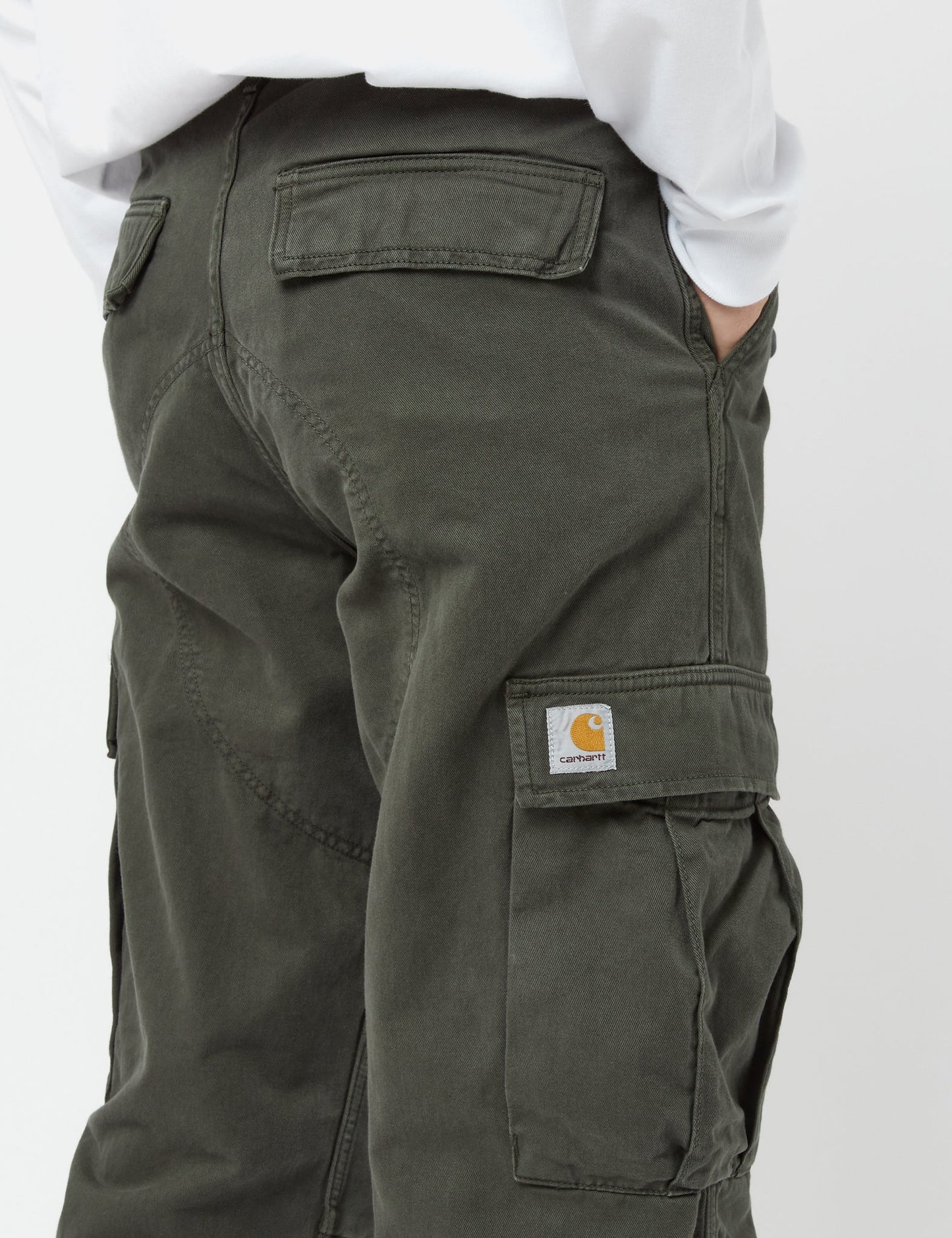Pantalon cargo regular (twill de coton Moraga) - Vert buis