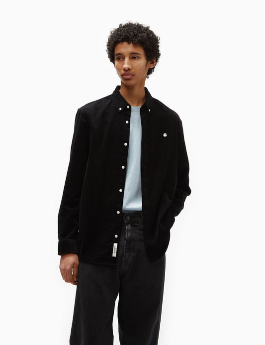 Madison Feinkordhemd (Regular) - Schwarz/Wax