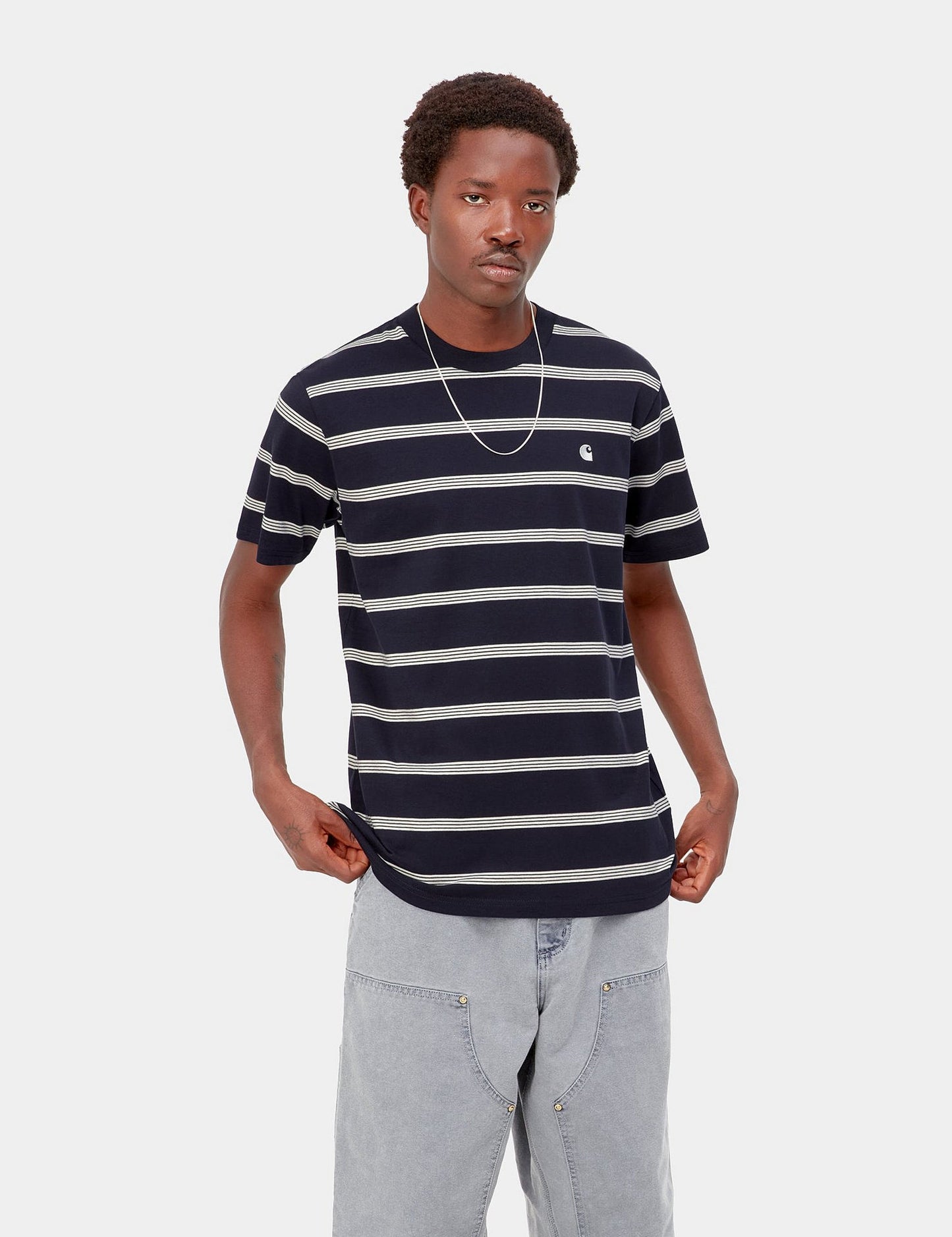 Glover Streifen T-Shirt - Dunkle Pflaume/Wax/Wax