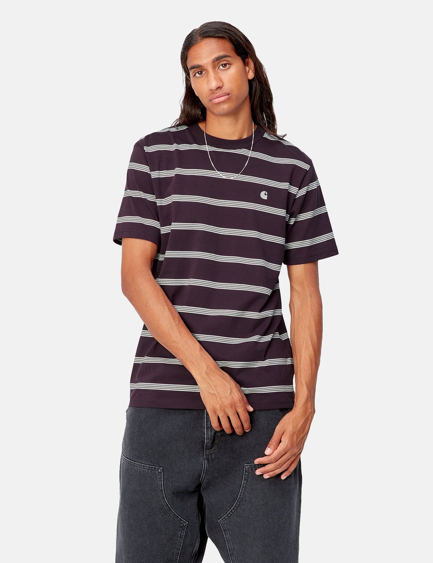 Glover Streifen T-Shirt - Dunkle Pflaume/Wax/Wax
