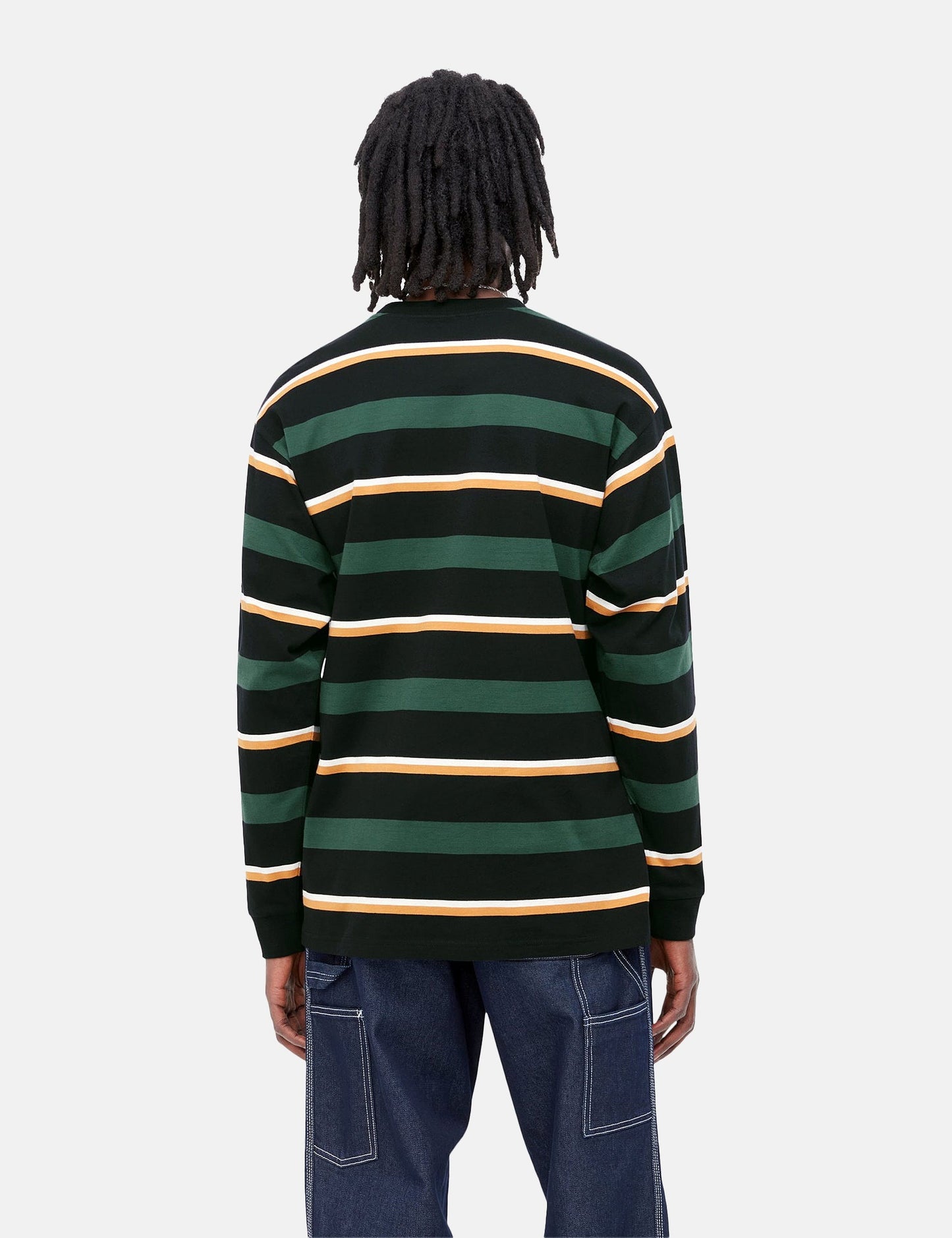 Langarmshirt Bowman Stripe – Juniper Green