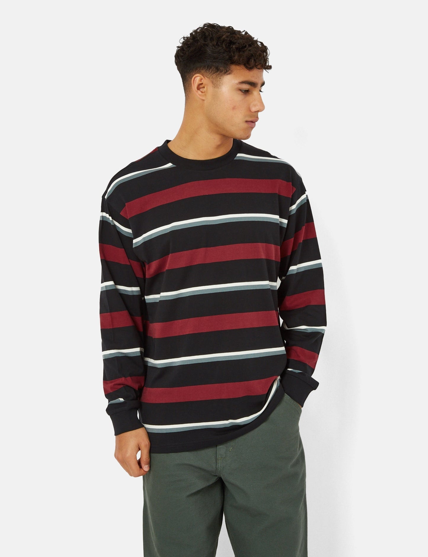 Langarmshirt Bowman Stripe – Juniper Green