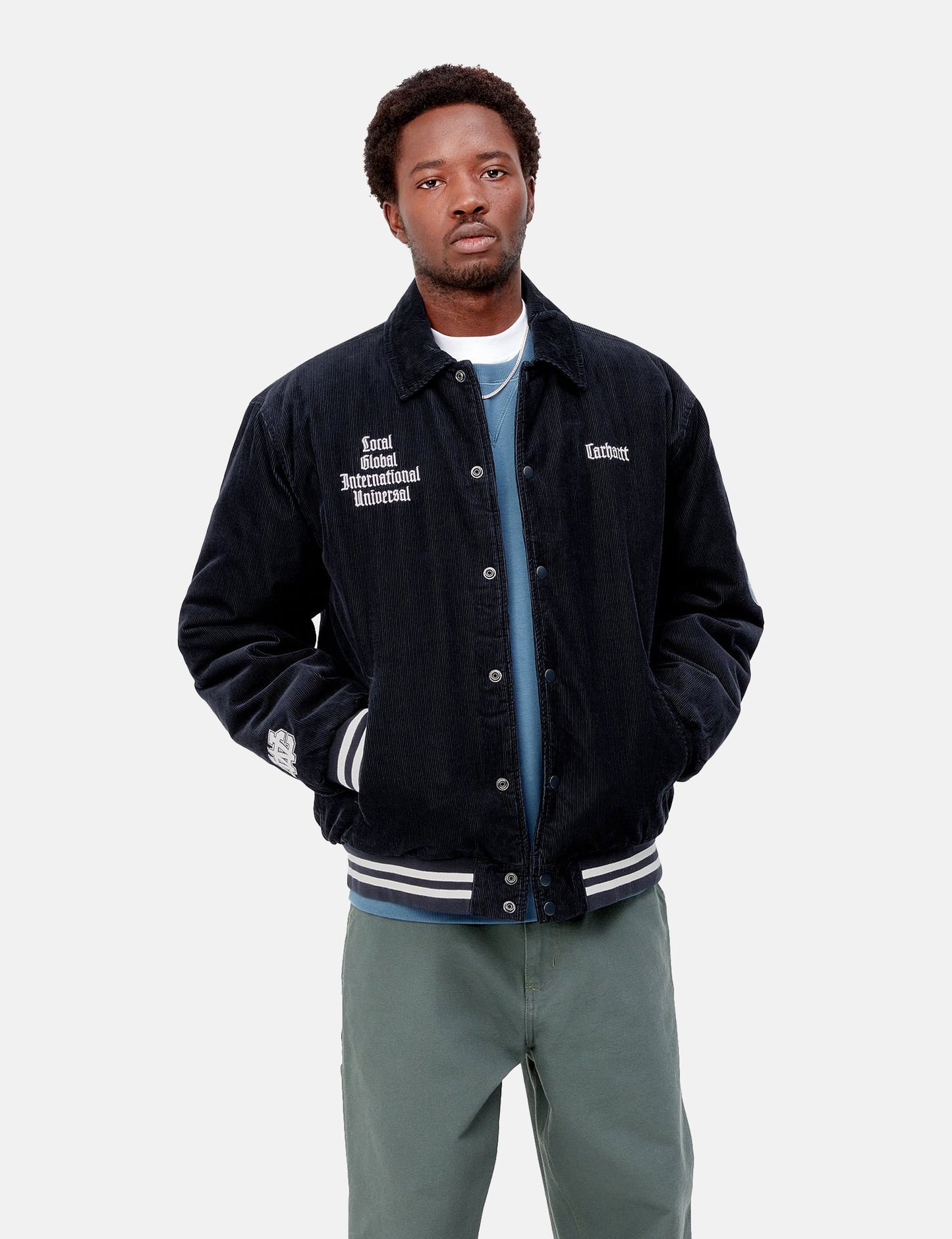 Collegejacke - Dunkles Marineblau/Wachs