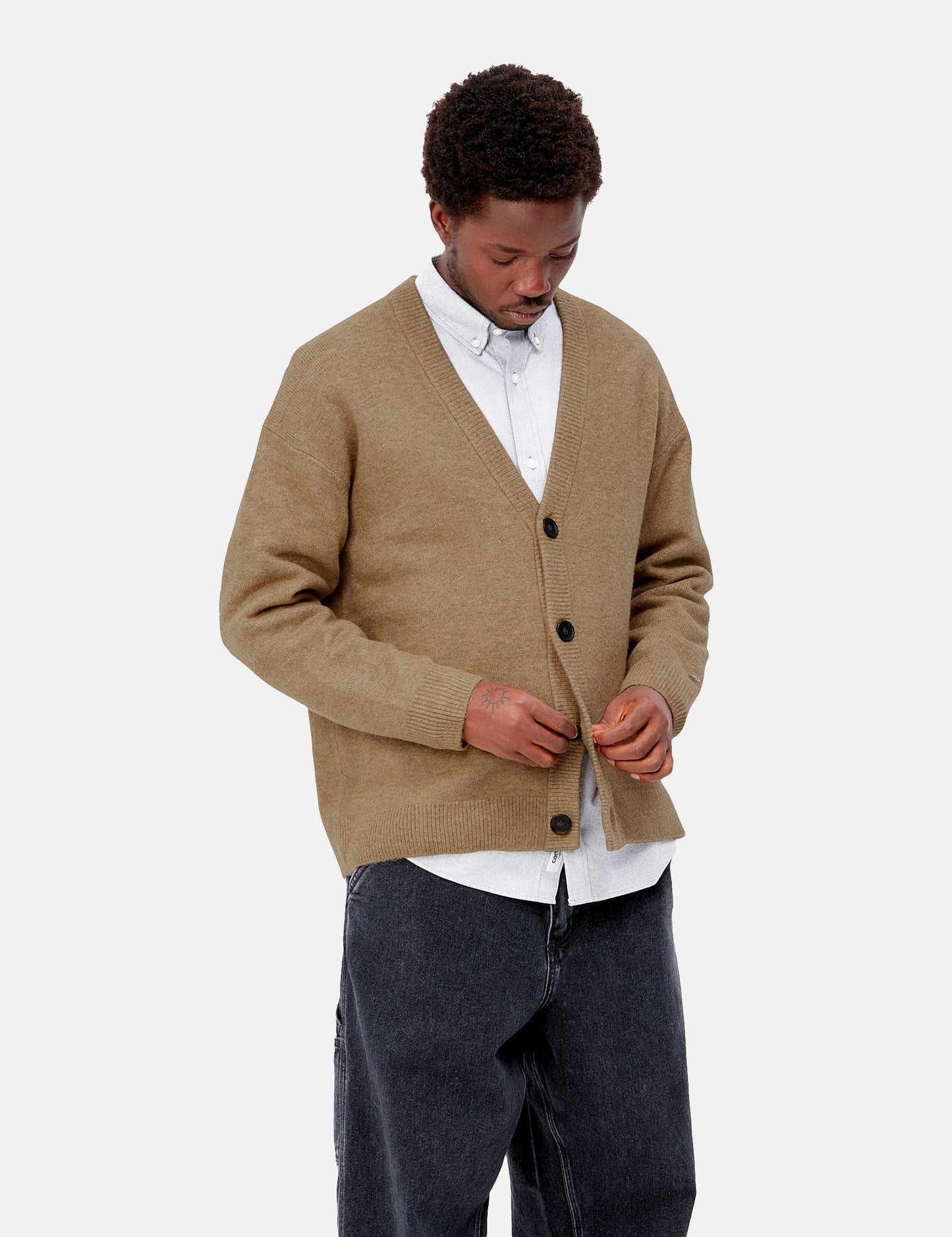 Albion Cardigan – Jasper Camel Heather