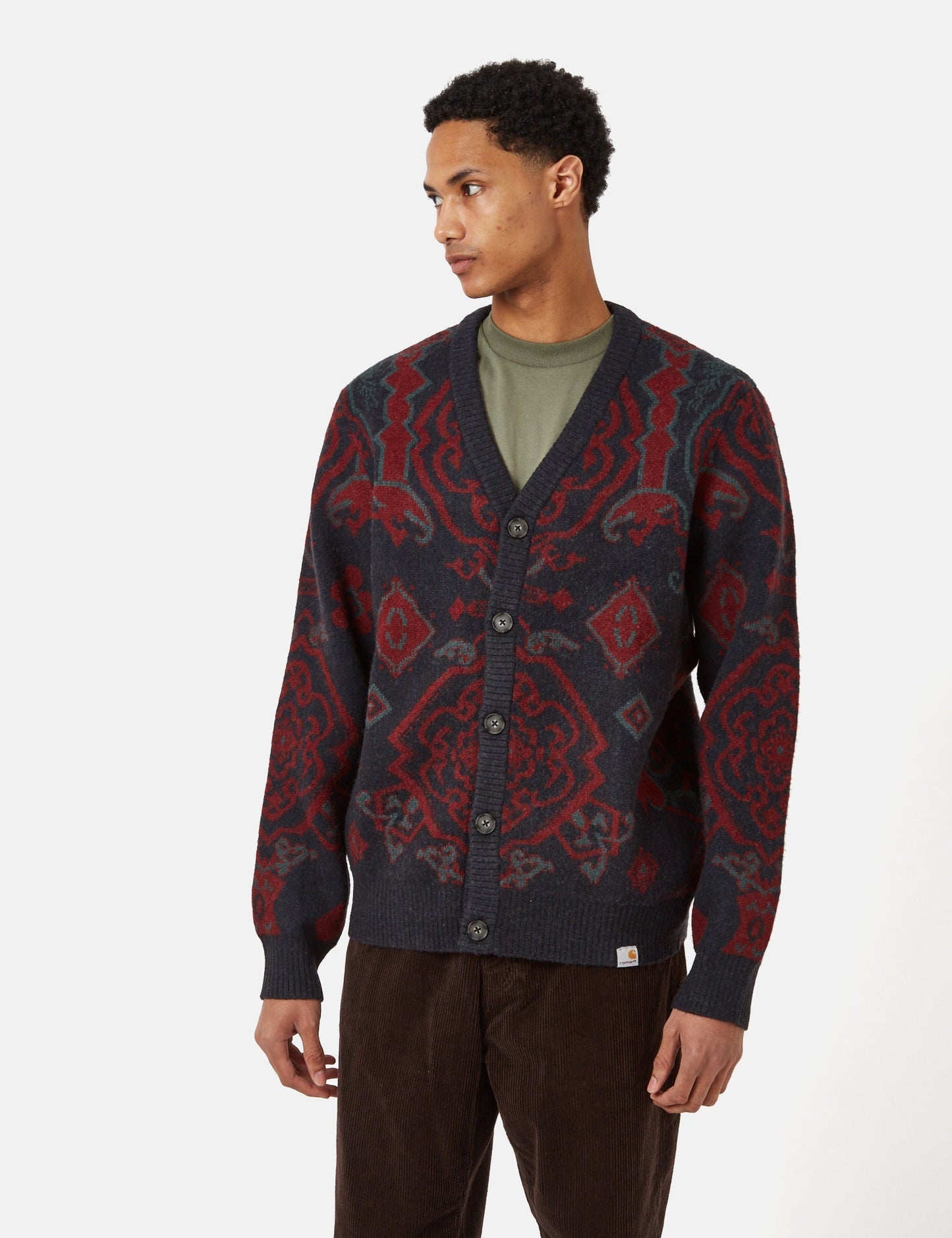 Strickjacke „Verse“ (Verse Jacquard) – Dunkelmarineblau