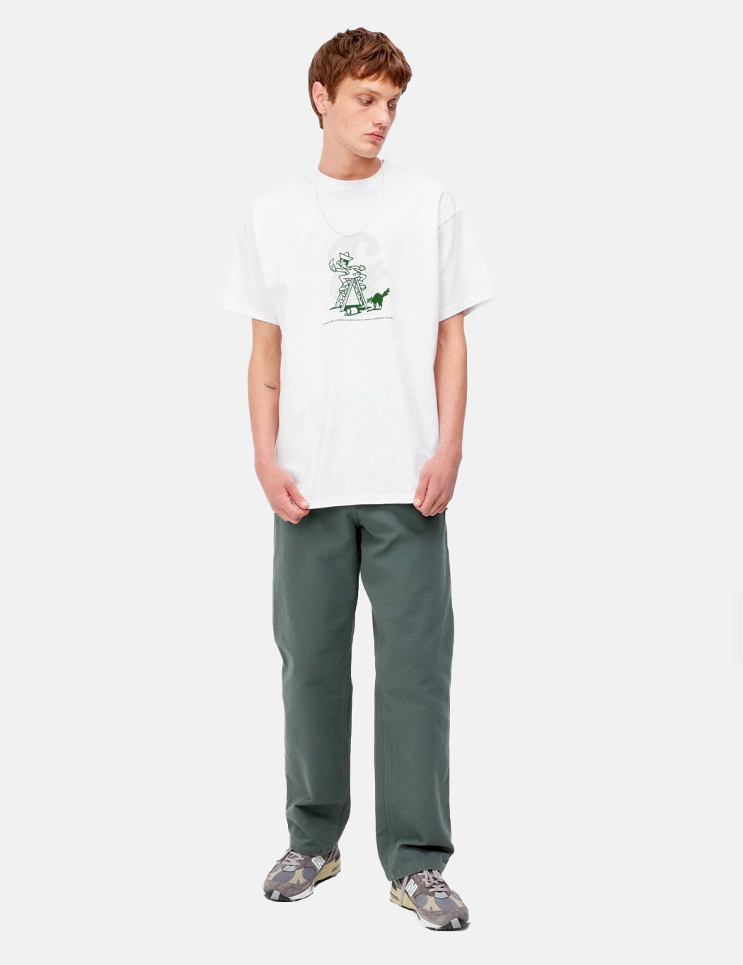 Lucky Painter T-Shirt – Weiß/Bonsaigrün