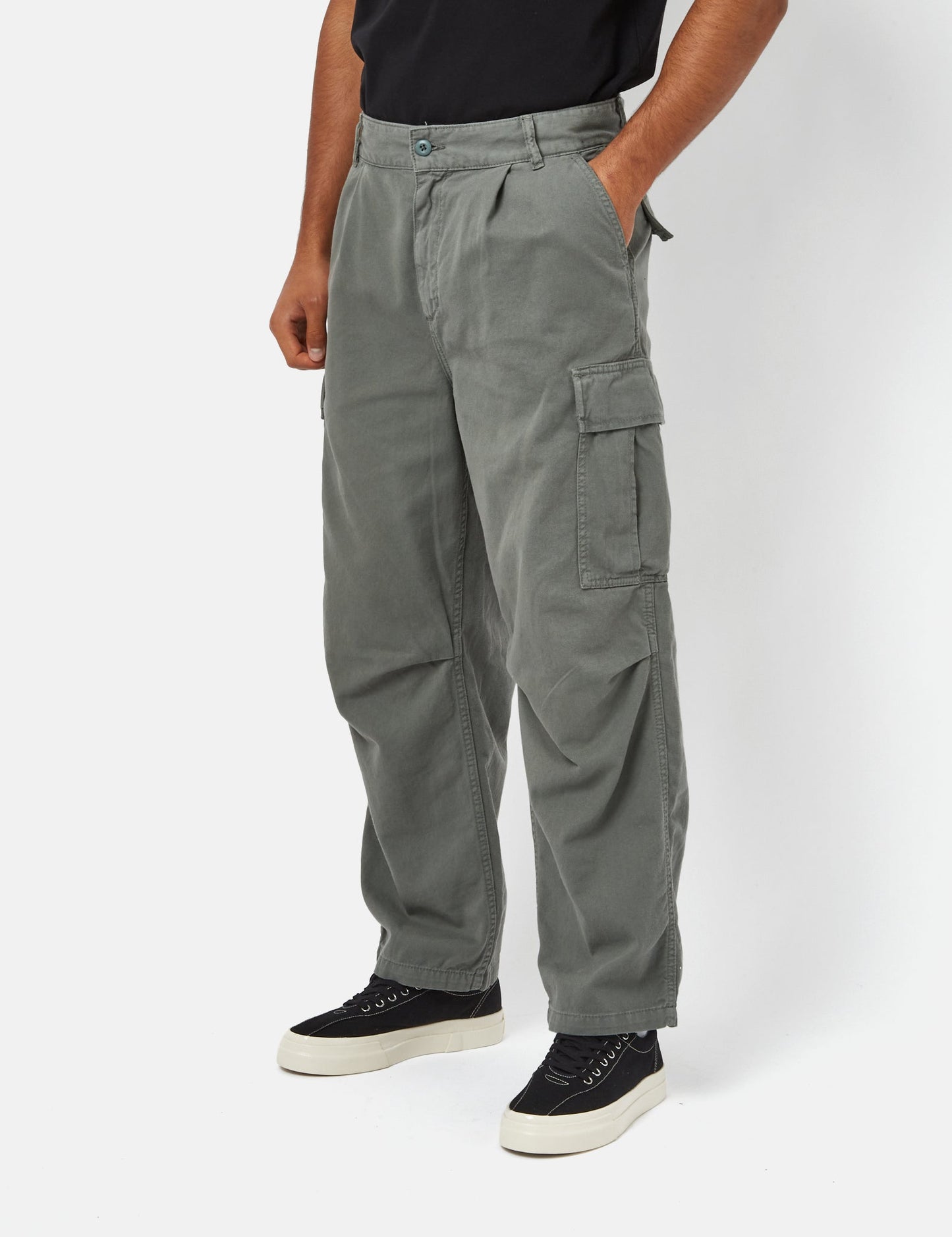 Pantalon Cargo Cole (Coupe décontractée) - Vert fumée