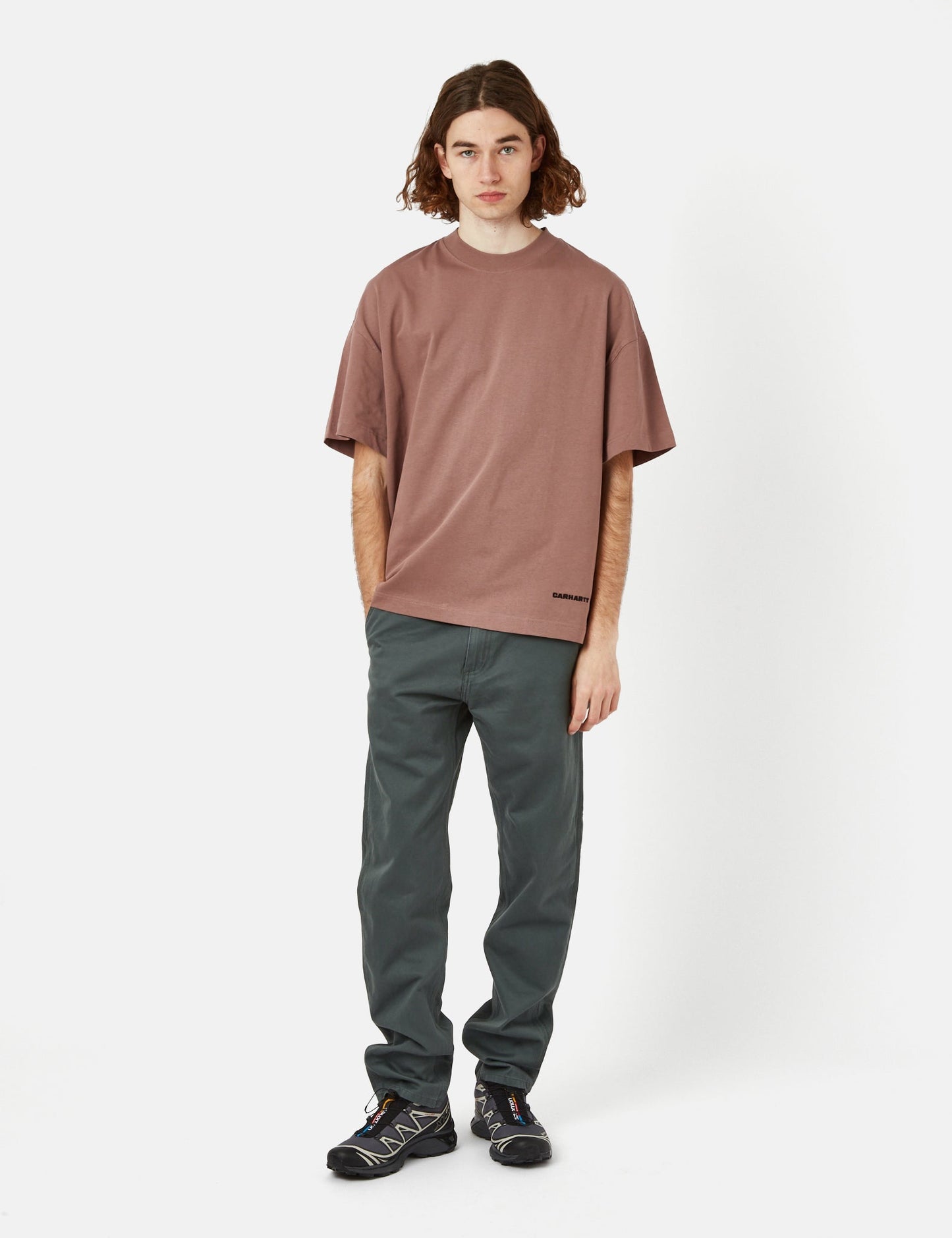Link Script T-Shirt (Bio) – Lupinus Rot/Schwarz