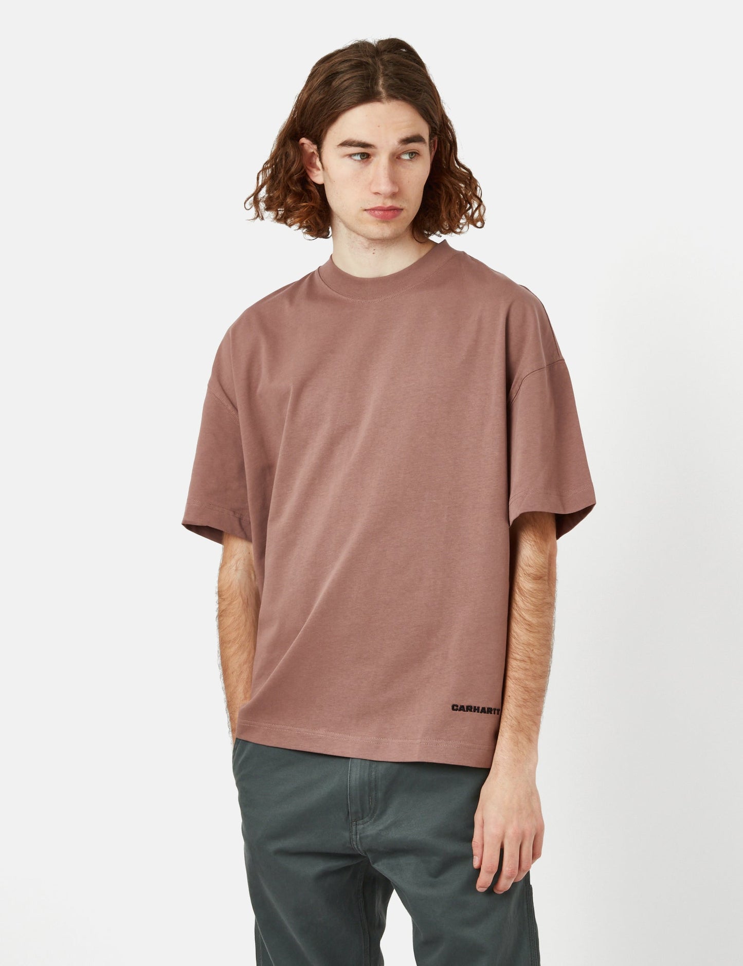 Link Script T-Shirt (Bio) – Lupinus Rot/Schwarz