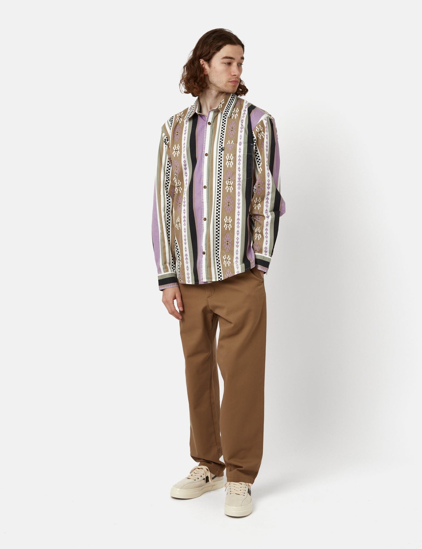 Chemise ample Coba Stripe - Violet Violanda/Gris Soot