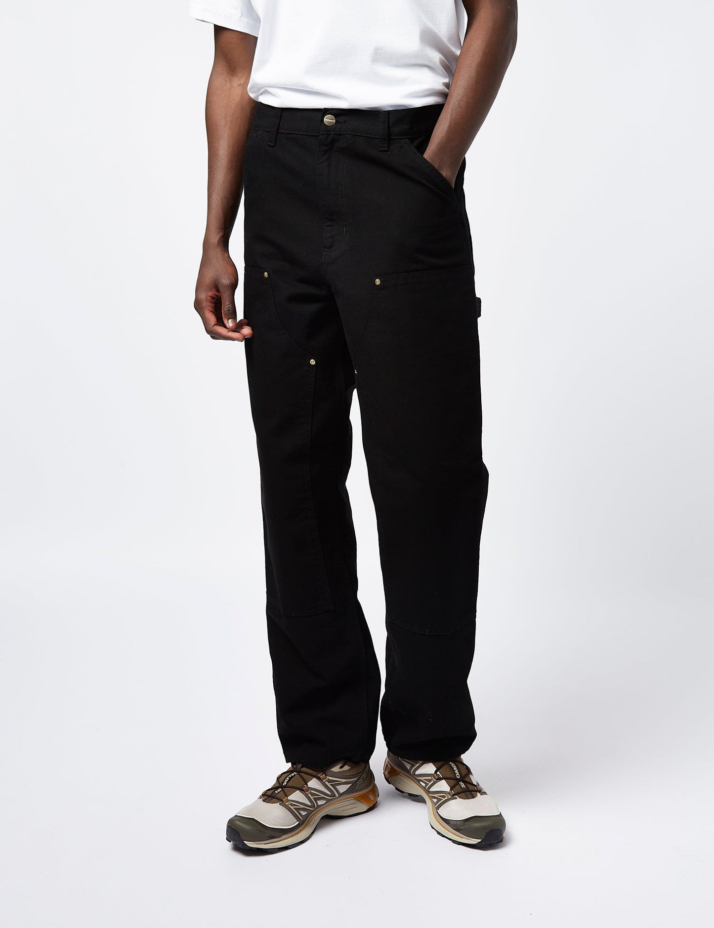 Pantalon Double Genou (Coupe décontractée) - Noir