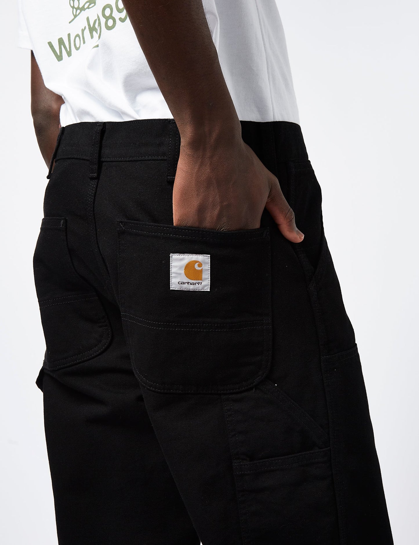 Pantalon Double Genou (Coupe décontractée) - Noir