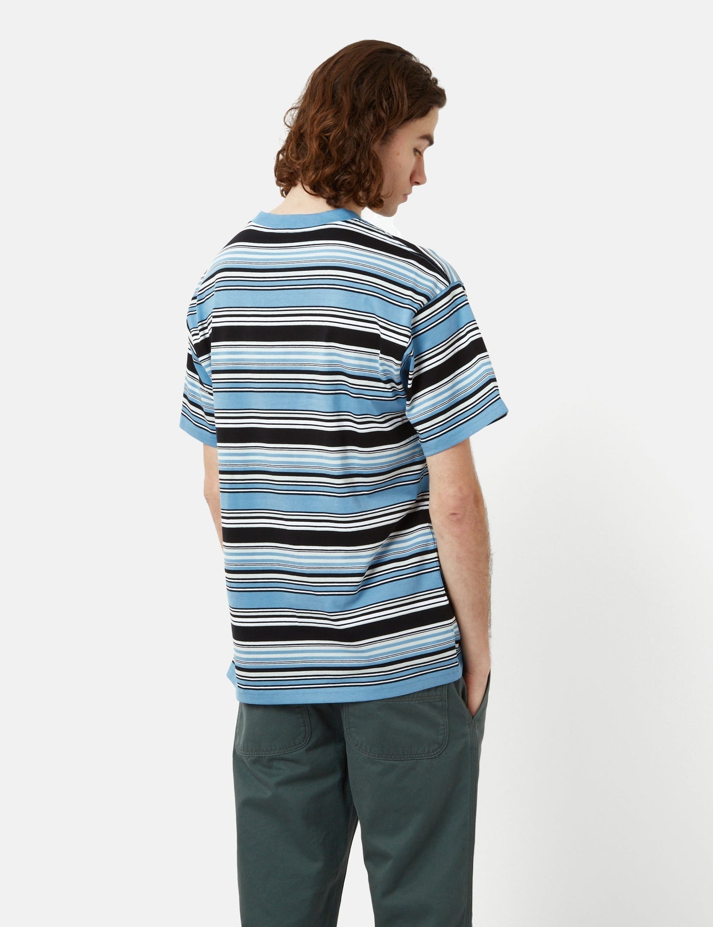 Lafferty T-Shirt (gestreift) - Piscine Blue