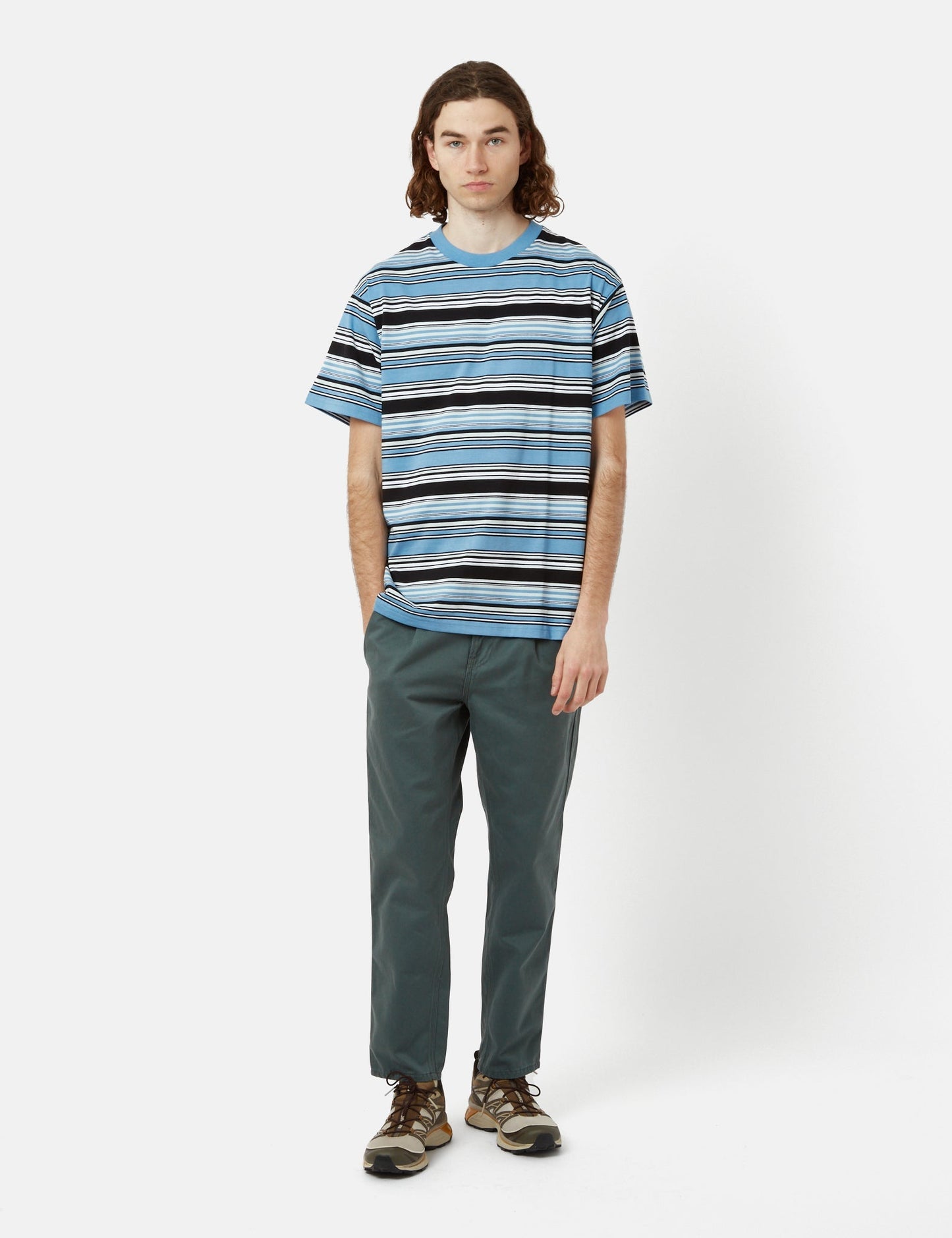 Lafferty T-Shirt (gestreift) - Piscine Blue