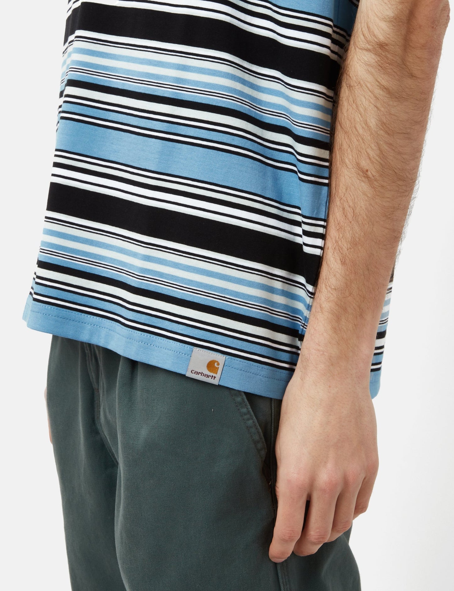Lafferty T-Shirt (gestreift) - Piscine Blue