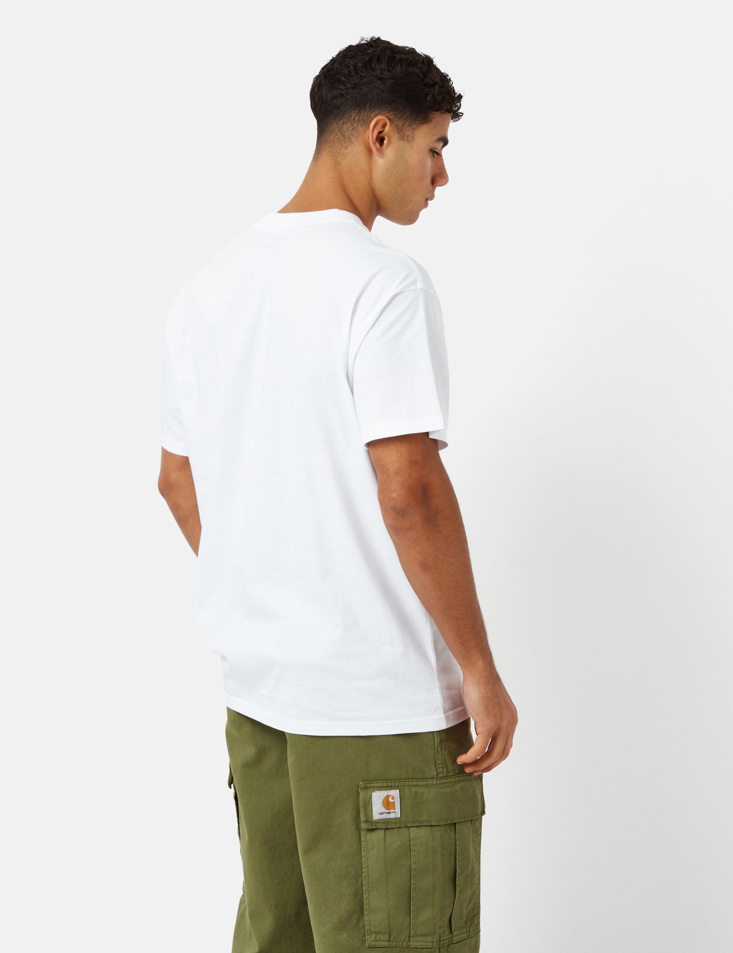 T-shirt extensible à poche (Normal/Biologique) - Blanc
