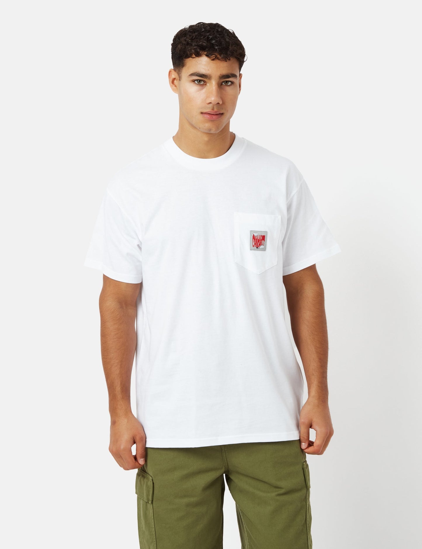 T-shirt extensible à poche (Normal/Biologique) - Blanc