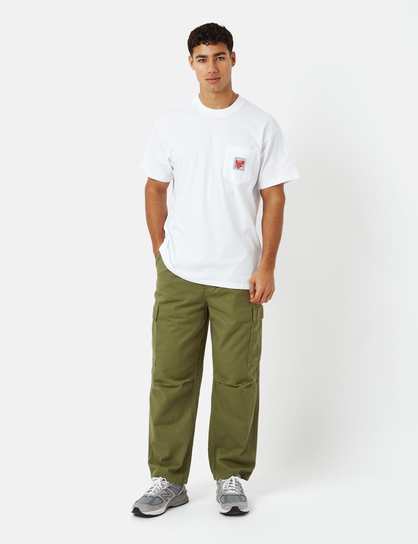 T-shirt extensible à poche (Normal/Biologique) - Blanc